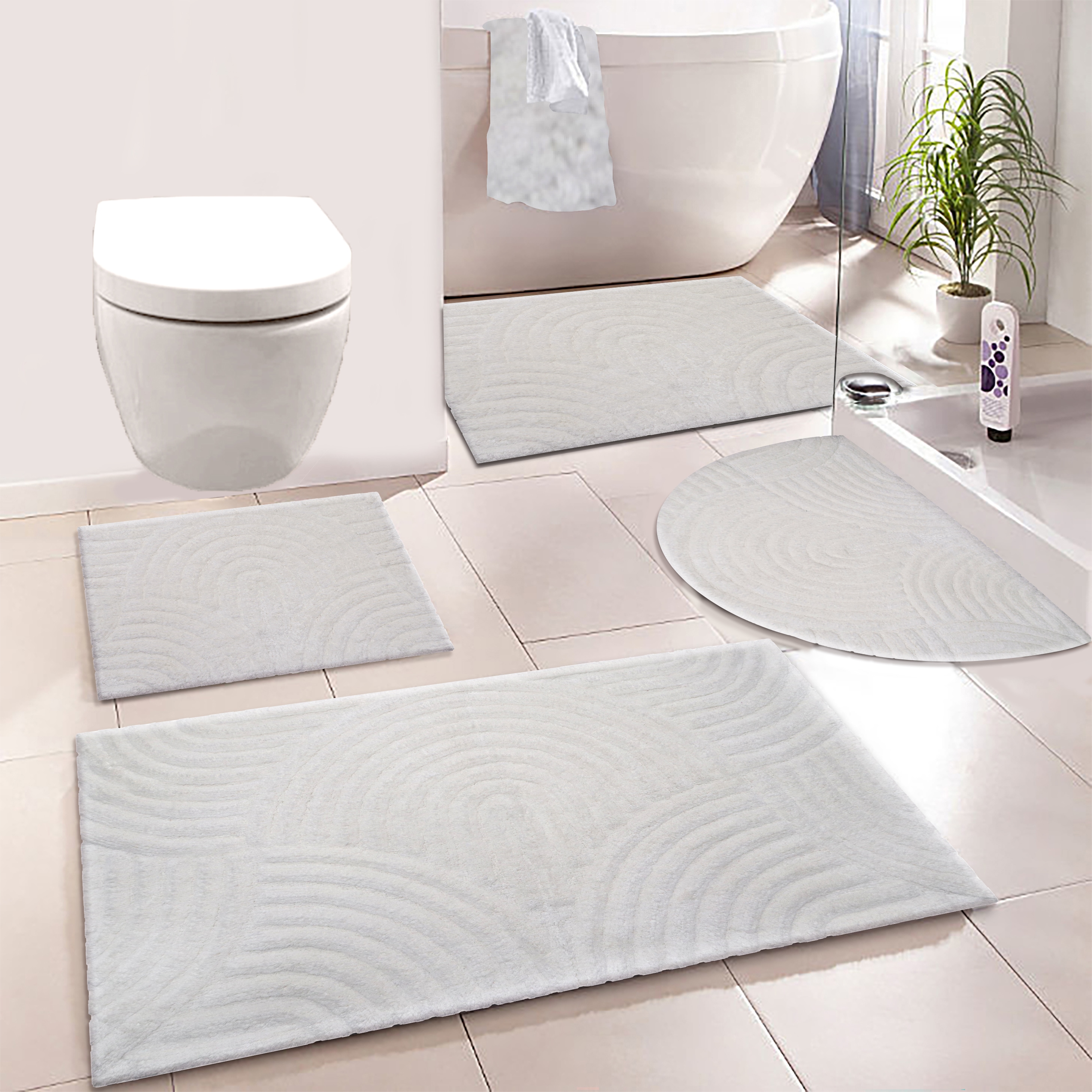 My Home Badematte »Juna, Badvorleger, Badezimmer Teppich, Zen, Scandi, Boho« Höhe 15 mm rutschhemmend beschichtet fußbodenheizungsgeeignet...