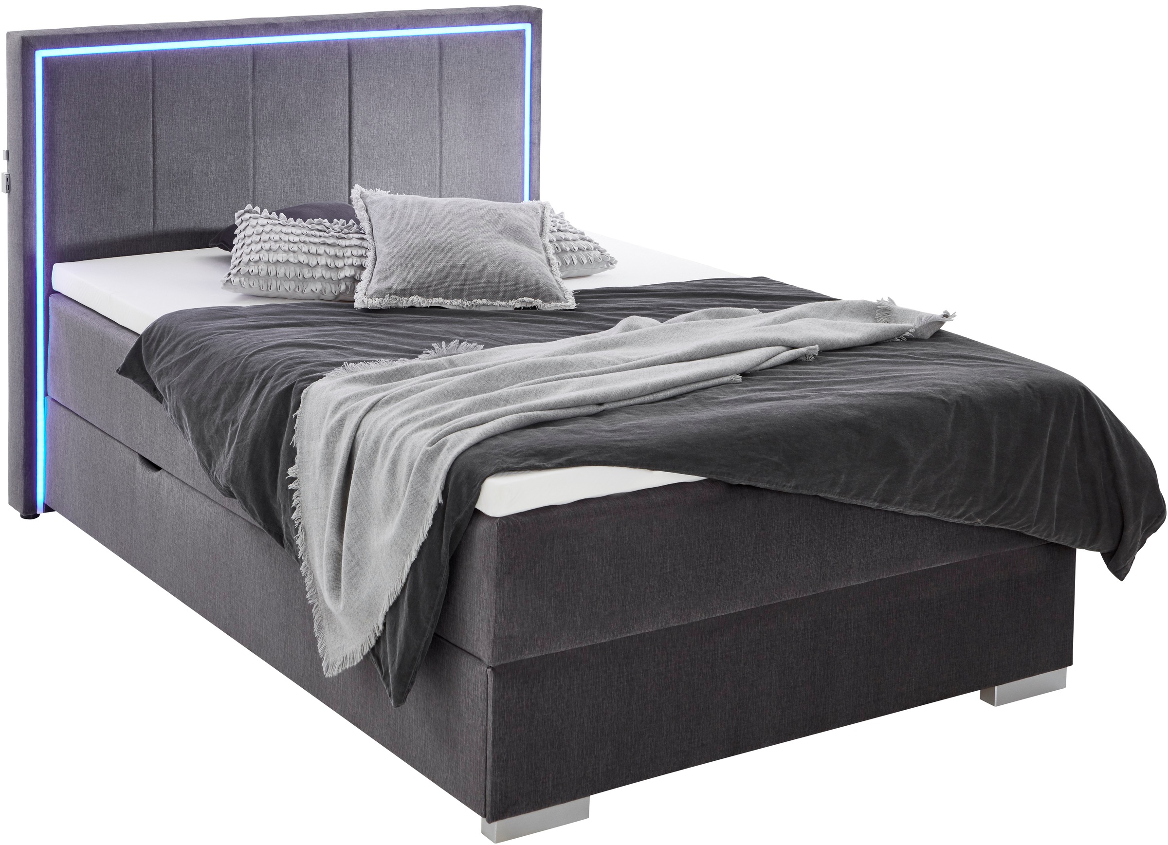 meise.möbel Boxbett »Colorado«, inkl. LED-Beleuchtung im Kopfteil, Bettkasten und Topper