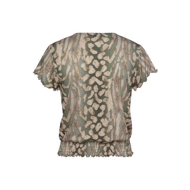 LASCANA Kurzarmshirt, mit Animalprint, Blusenshirt mit V-Auschnitt, casual-chic  bestellen bei OTTO