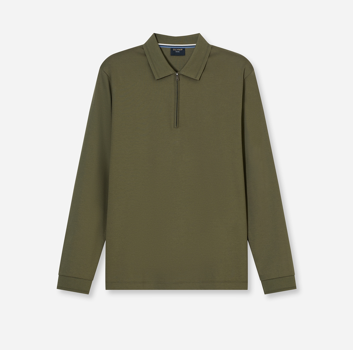 OLYMP Langarm-Poloshirt, unifarben, Polokragen, regular fit, casual