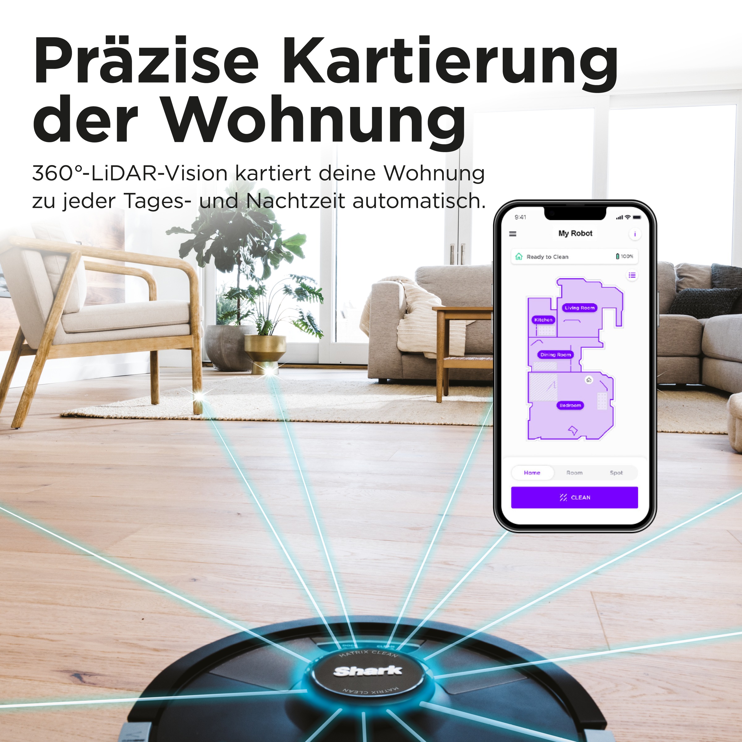 Shark Nass-Trocken-Saugroboter »RV2620WDEU«, Matrix Plus 2-in-1 Wischen & Saugen