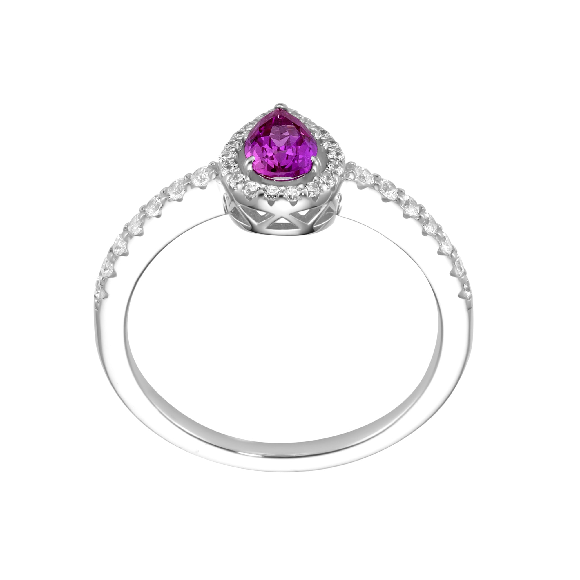 GIORGIO MARTELLO MILANO Silberring »Ring synth. Saphir, Zirkonia weiß, Silber 925«