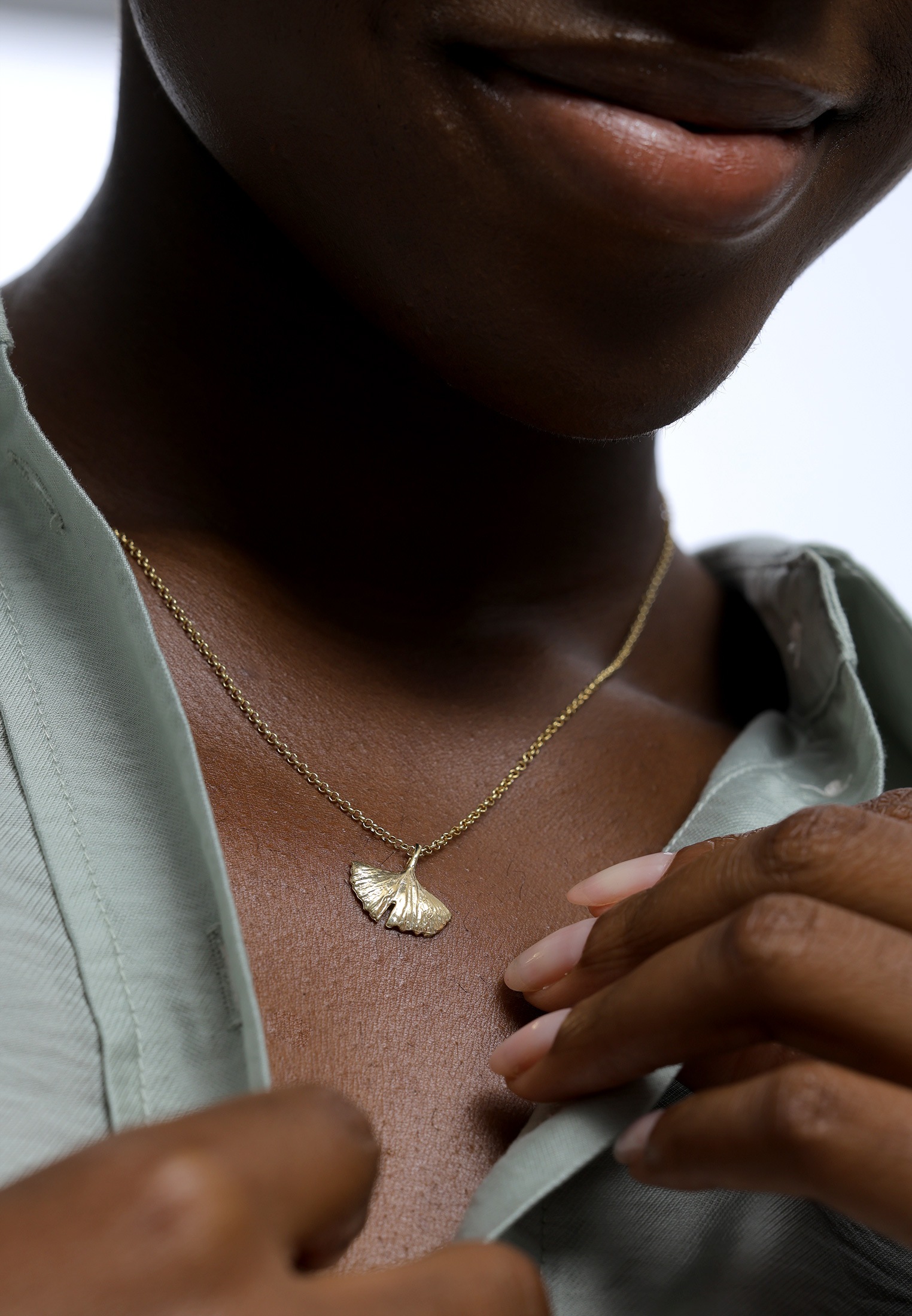 Elli Kette mit Anhänger »Halskette Ginkgo Blatt Anhänger 925 Sterling Silber«