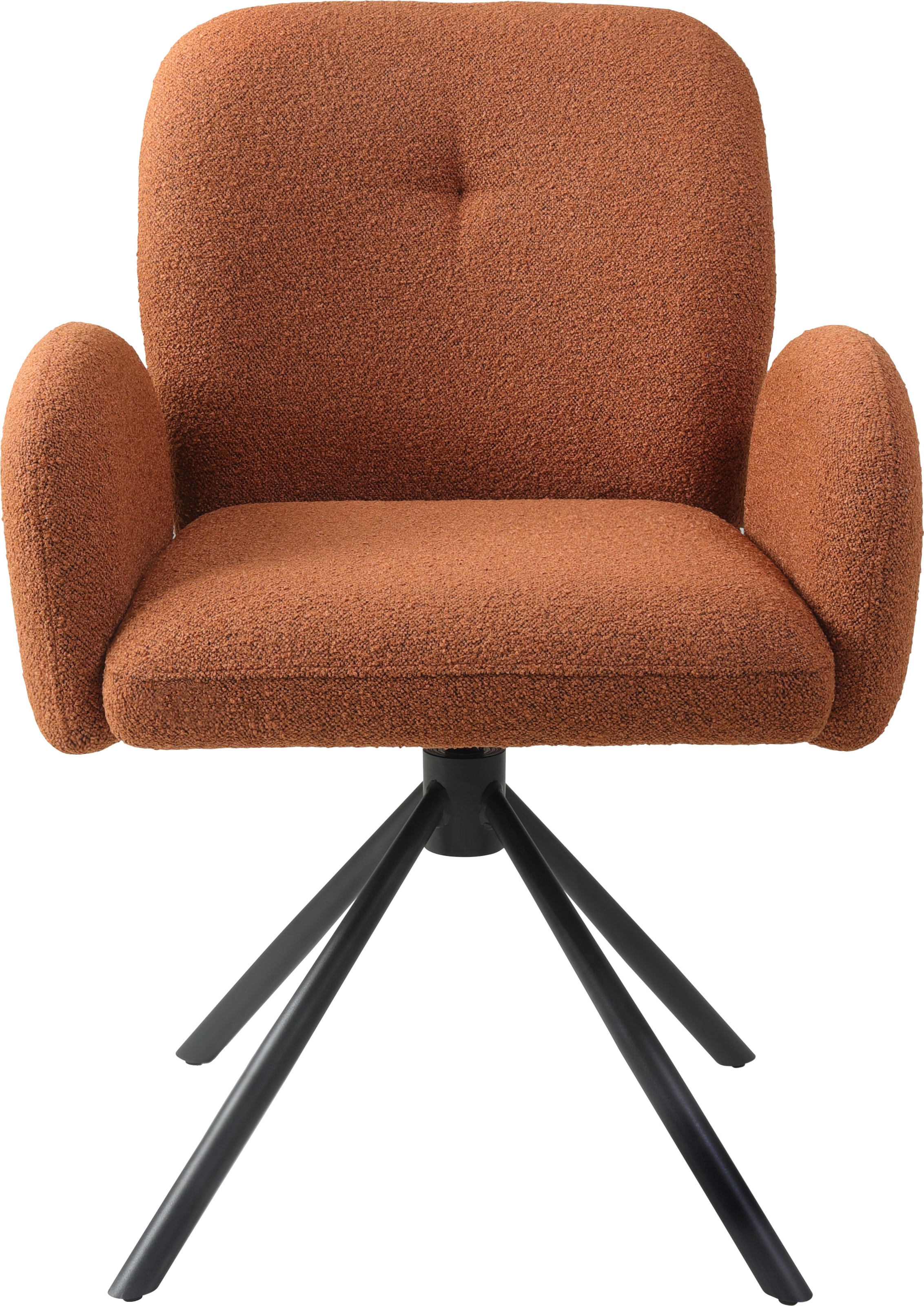 TOM TAILOR HOME Armlehnstuhl »PEBBLE ARMCHAIR«, (Set), 2 St., Webstoff Bouclé, Esszimmerstuhl, mit Armlehnen, 4-Fußgestell, 140 kg belastbar, drehbar