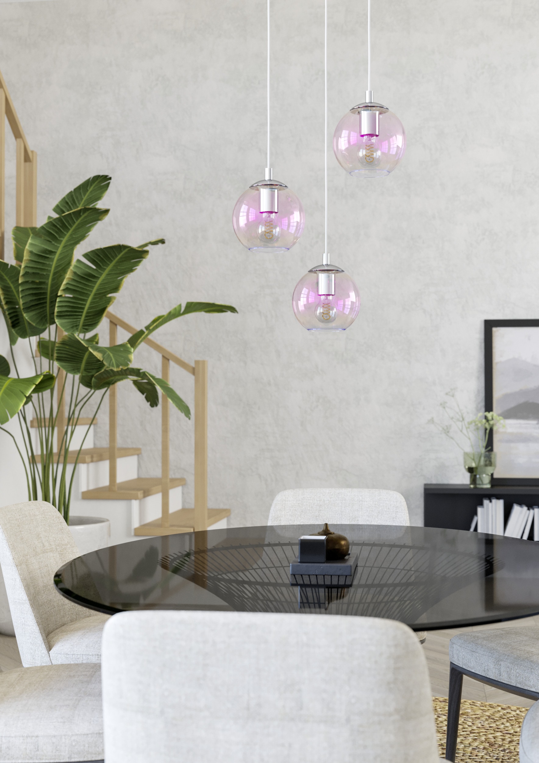 EGLO Hängeleuchte »ARISCANI 2 Pendellampe - Stahl - E27 - 3X60W - IP20« E27 1 Stk. Hängelampe, Deckenlampe, Wohnzimmer, Esszimmer, H110 x Ø42,5 cm