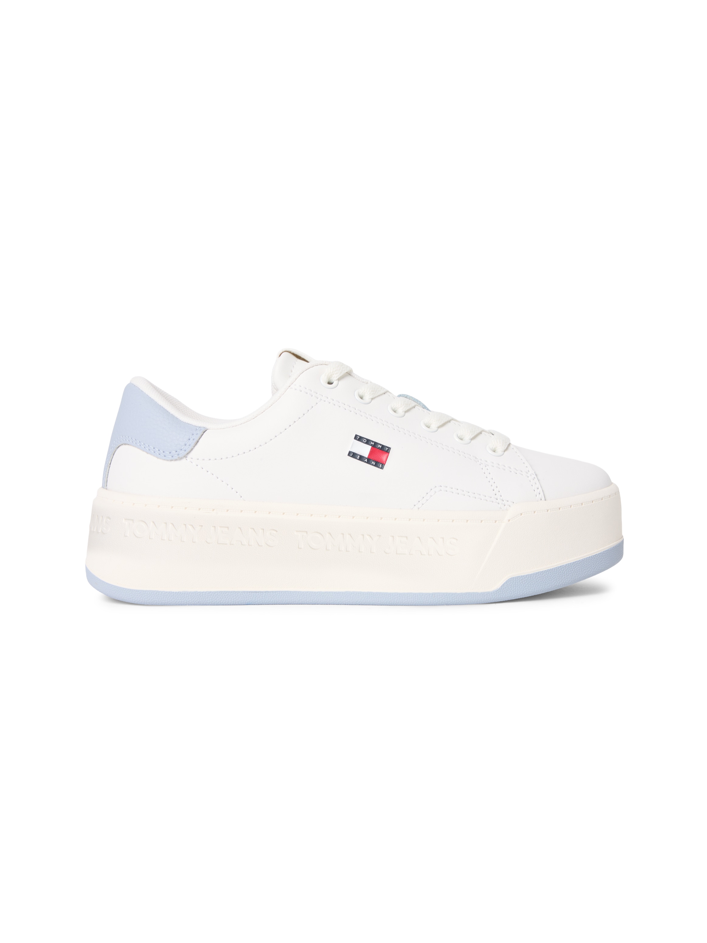 Tommy Jeans Plateausneaker »PLATFORM LOGO SNEAKER«  Schnürschuh, Halbschuh, Freizeitschuh mit seitlicher Logoflag