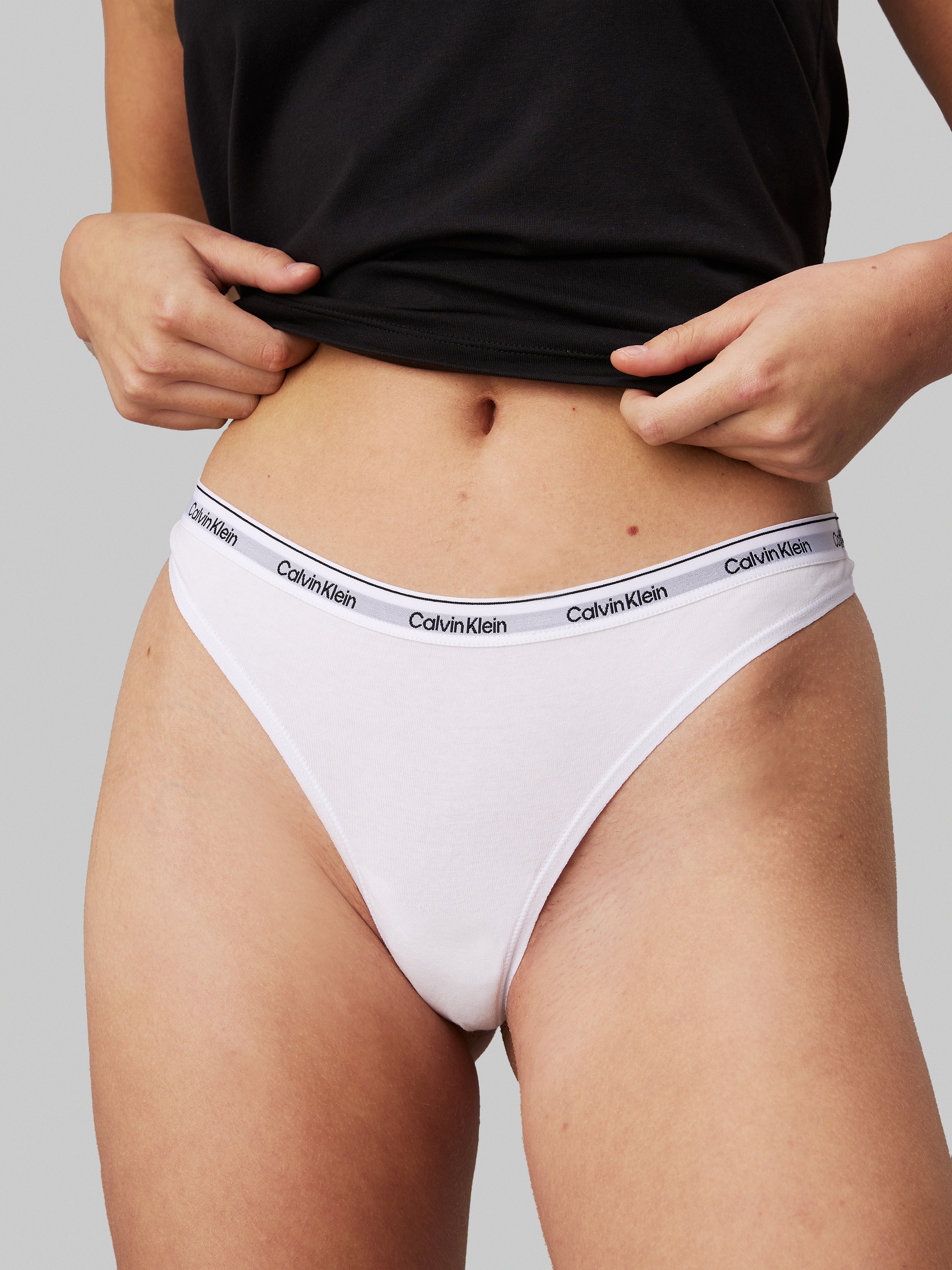 Calvin Klein Underwear Tanga »3 PACK THONG (LOW-RISE)«, (Packung, 3 St., 3er-Pack), mit Logobund