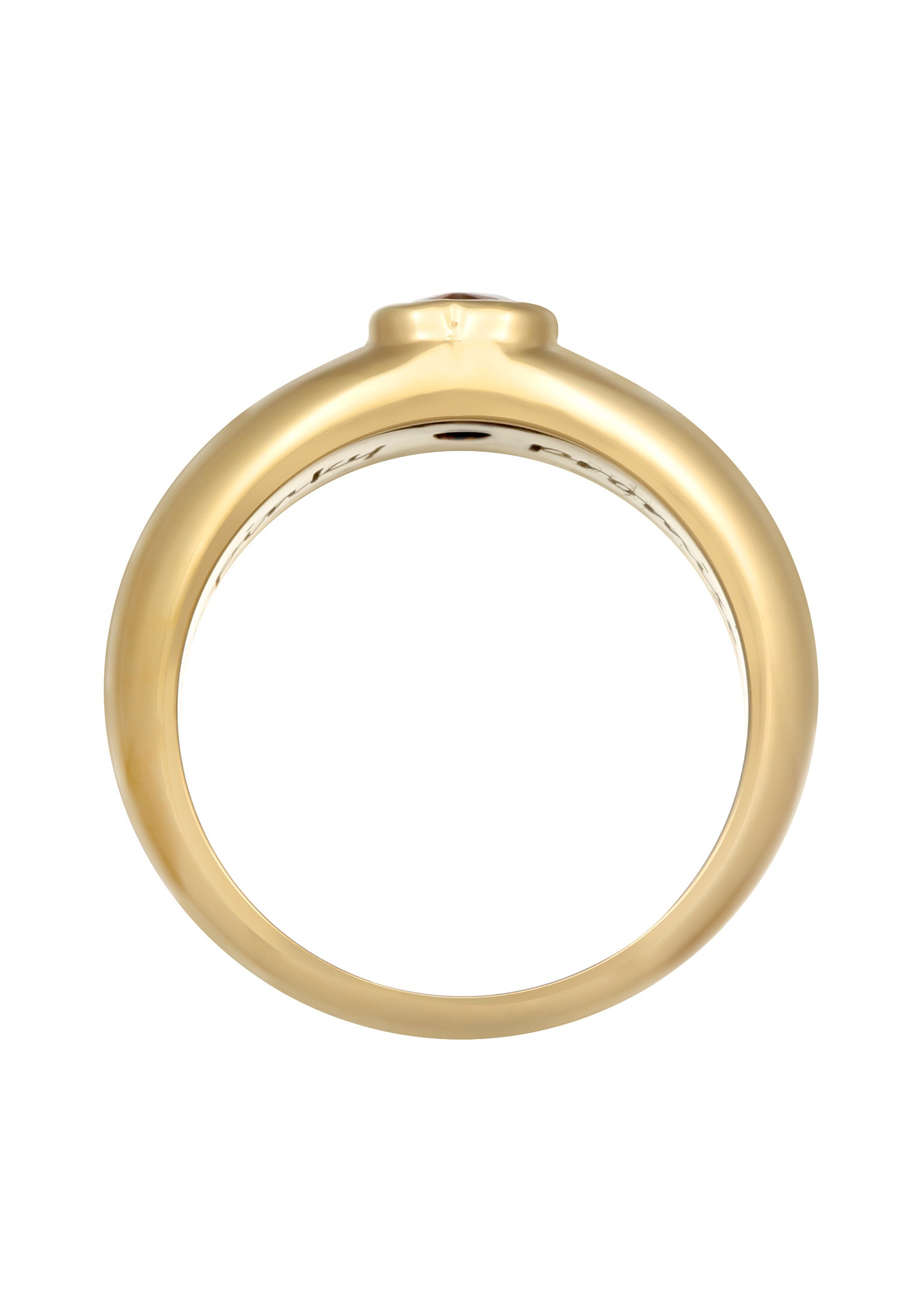 Elli Siegelring »Ring Zirkonia Herz Bandring Liebe 925 Silber vergoldet«