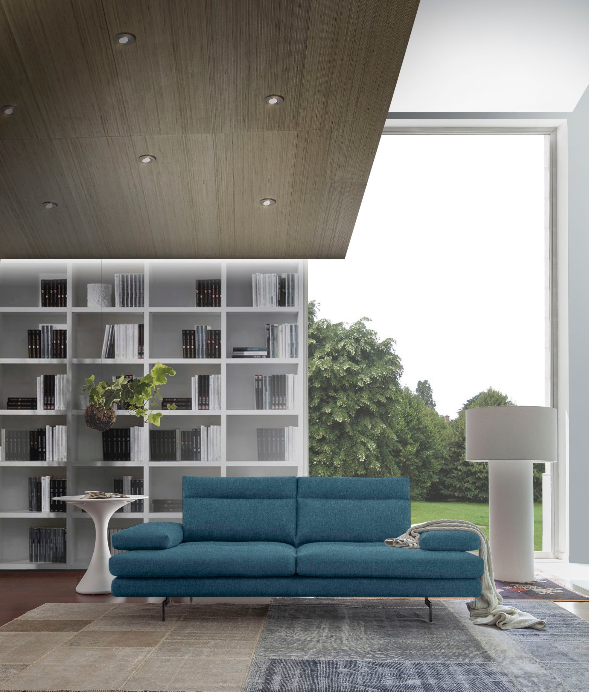 CALIA ITALIA 3,5-Sitzer »Toby Wing, italienisches Designsofa, super bequem, Megasofa«, inkl. Sitztiefenverstellung und Armteilfunktion, Füße in Schwarz matt