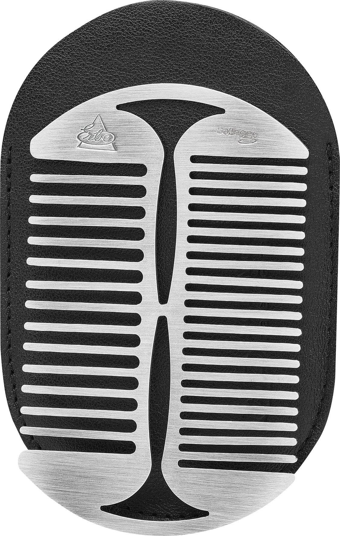 Erbe Damen Bartkamm aus Edelstahl, Bartkamm in silberfarben