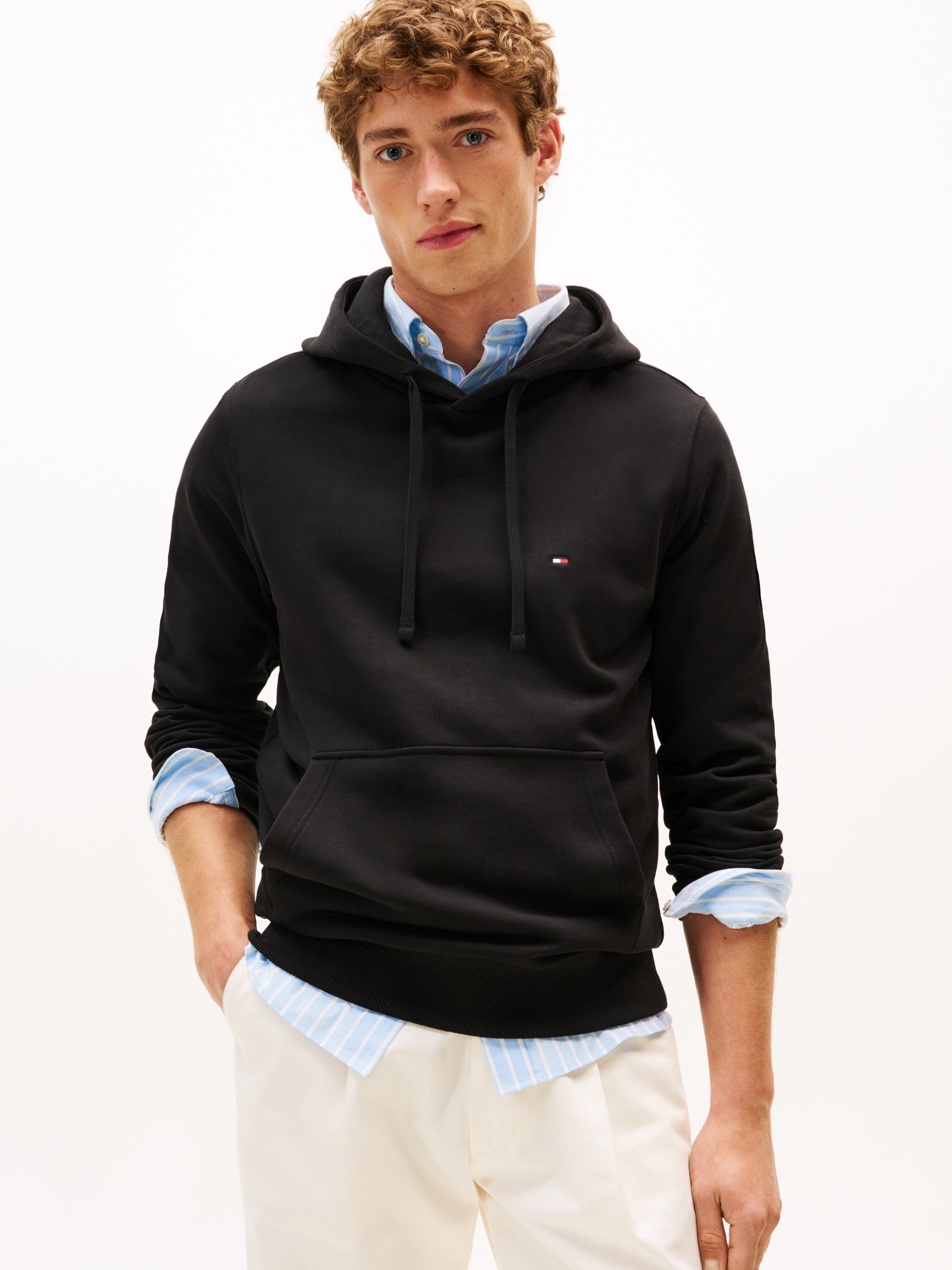 Tommy Hilfiger Hoodie »ESSENTIAL TERRY«, mit Tunnelzug und Flag-Stickerei
