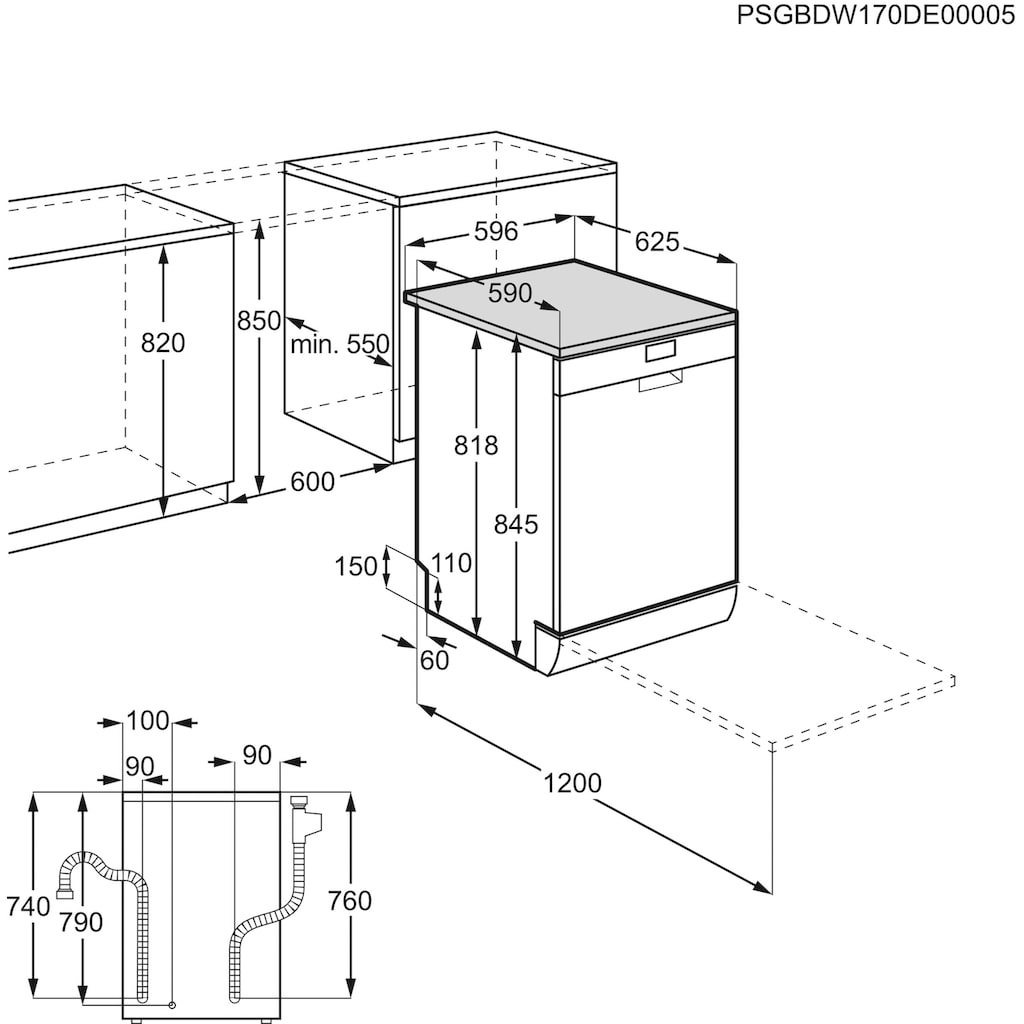 AEG Standgeschirrspüler »FFB53600ZW«, FFB53600ZW, 13 Maßgedecke, mit AirDry - Technologie