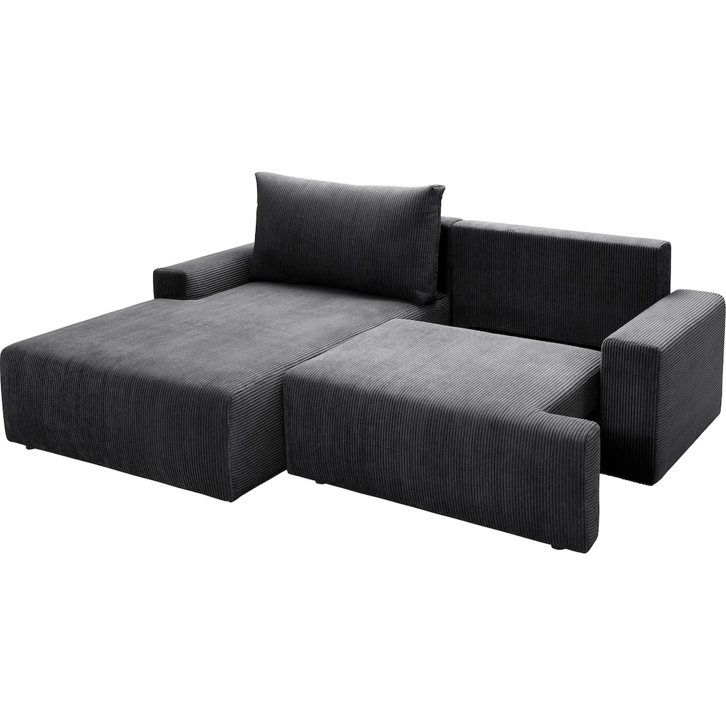 exxpo - sofa fashion Ecksofa »Orinoko, L-Form«, inkl. Bettfunktion und Bettkasten, in Cord
