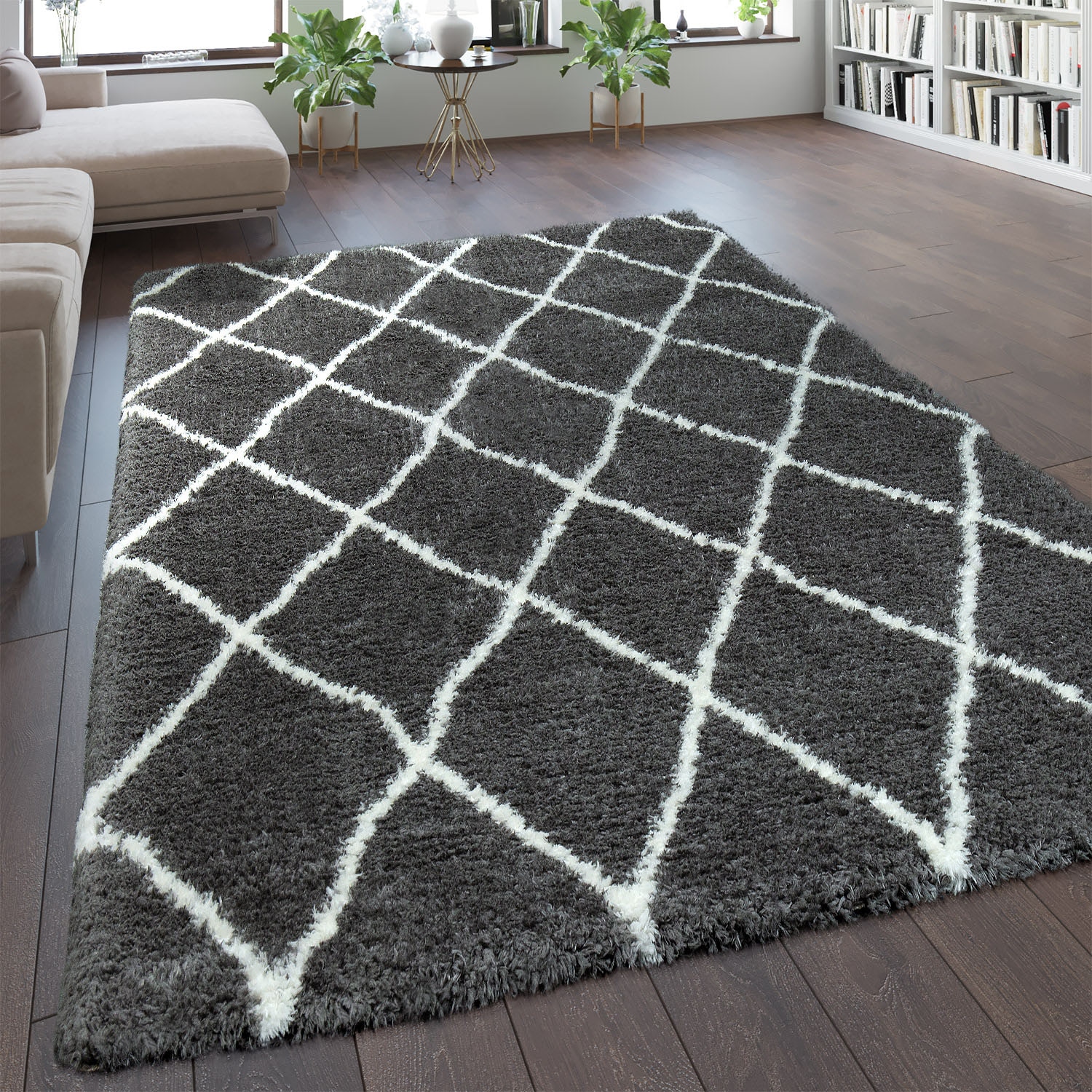 Muster, und Paco Hochflor-Teppich Rauten weich 075«, bei »Maghreb flauschig rechteckig, OTTO Home Scandi Design,