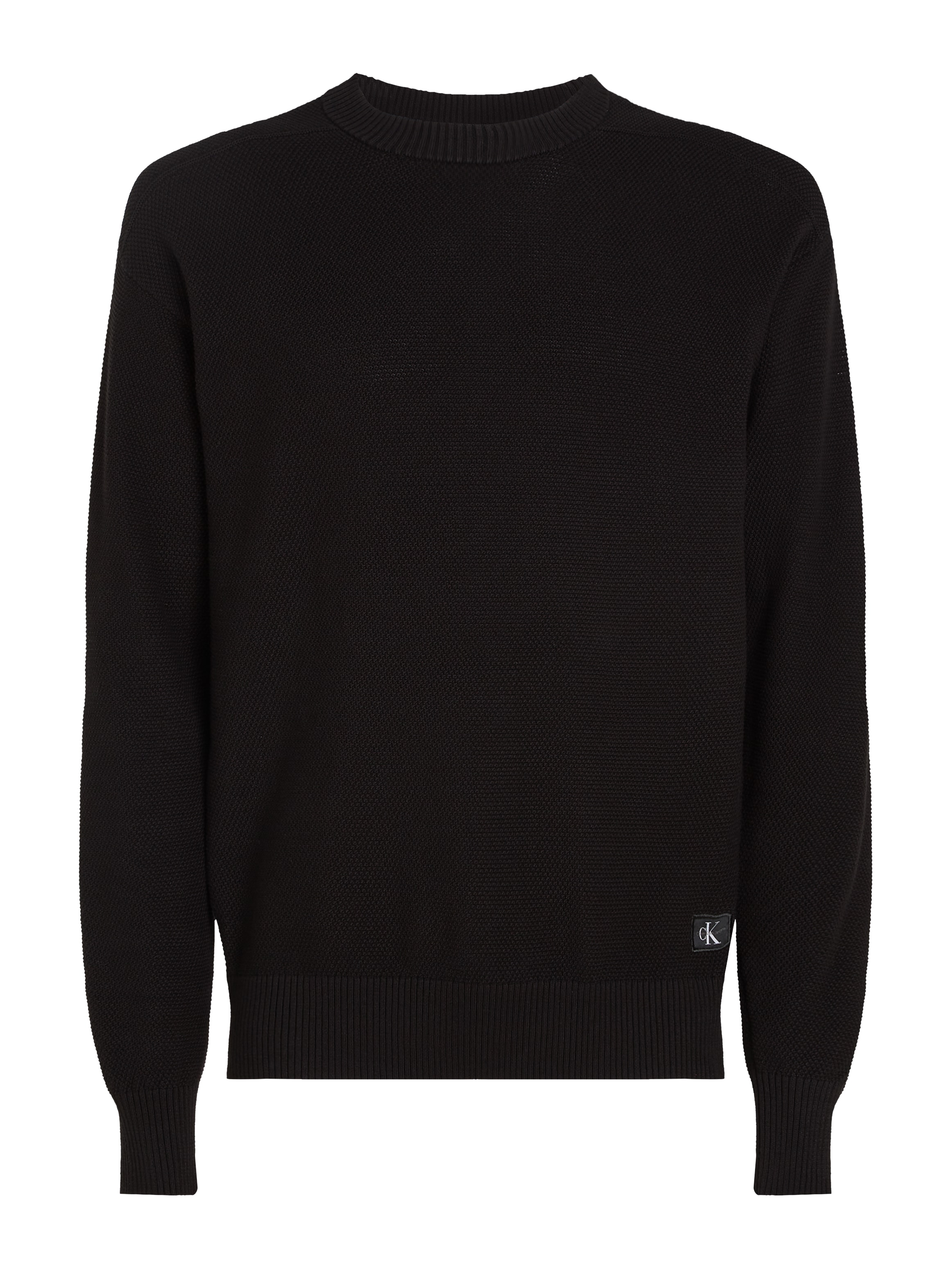 Calvin Klein Jeans Rundhalspullover »CASUAL TEXTURE SWEATER«, Logostickerei, Rundhals