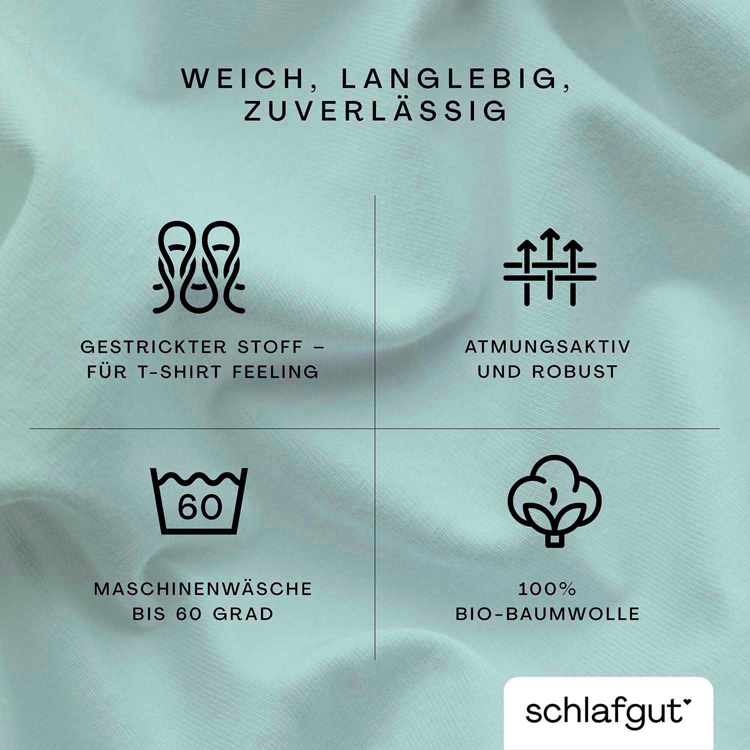 Schlafgut Spannbettlaken »CASUAL u.a. in Gr. 90x200, 140x200 oder 180x200 cm, 100% Baumwolle«, Bettlaken für Matratzen bis 25 cm Höhe, zuverlässig, langlebig, weich