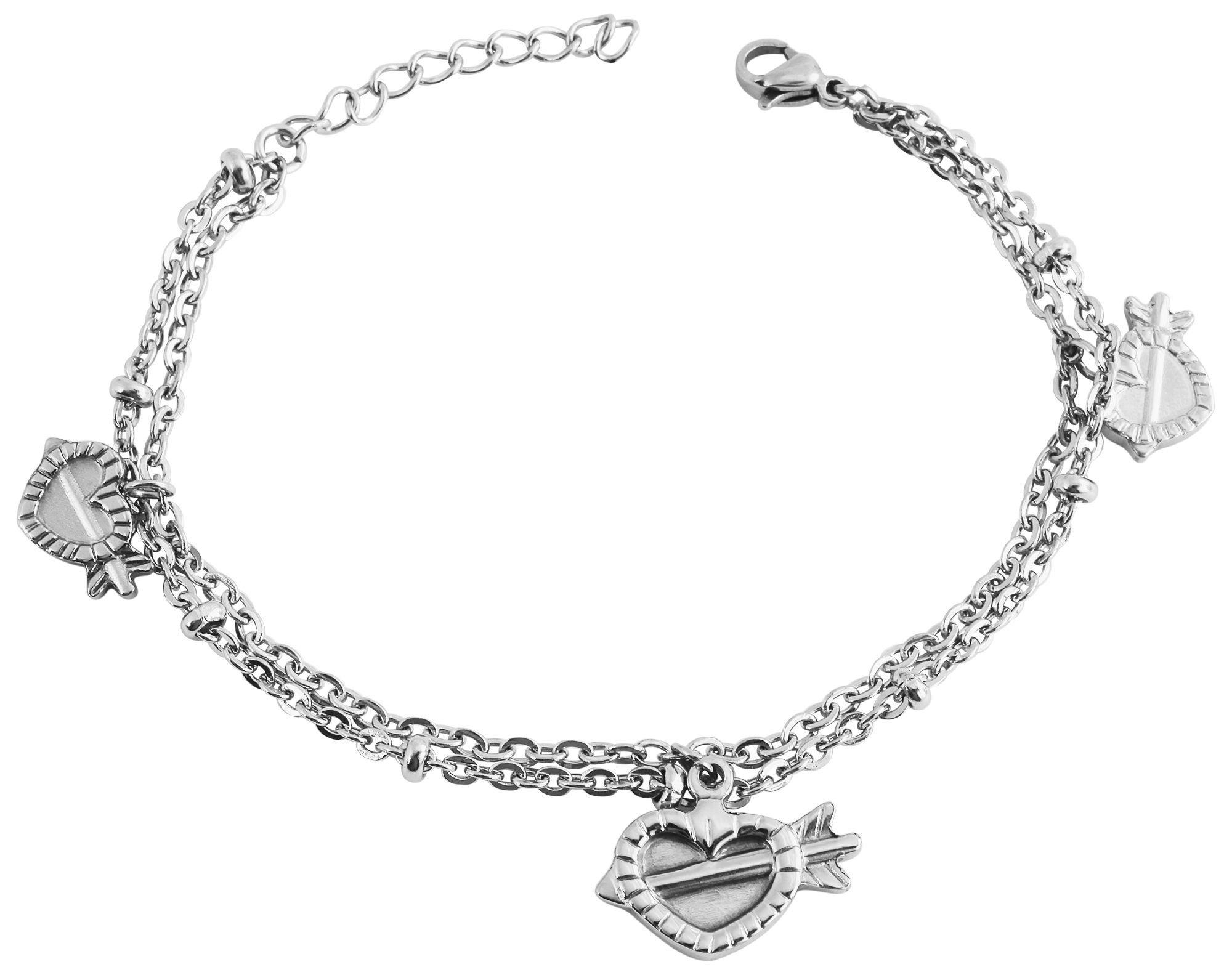 Adelia´s Armband »Damen Armband ¿ Herz aus Edelstahl 17 cm«
