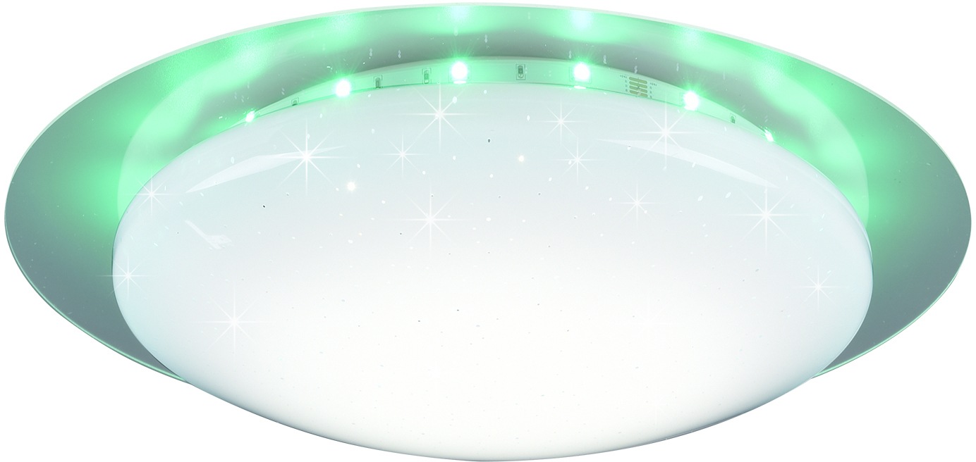 TRIO Leuchten LED Deckenleuchte »Joleen«, LED-Board, 1 St., Farbwechsler, Deckenlampe Ø 35 cm mit RGB Backlight, Hauptlicht mit Starlight-Effekt und Farbtemperaturstuerung von 2700 – 5500K, inkl. Fernbedienung & Dimmfunktion