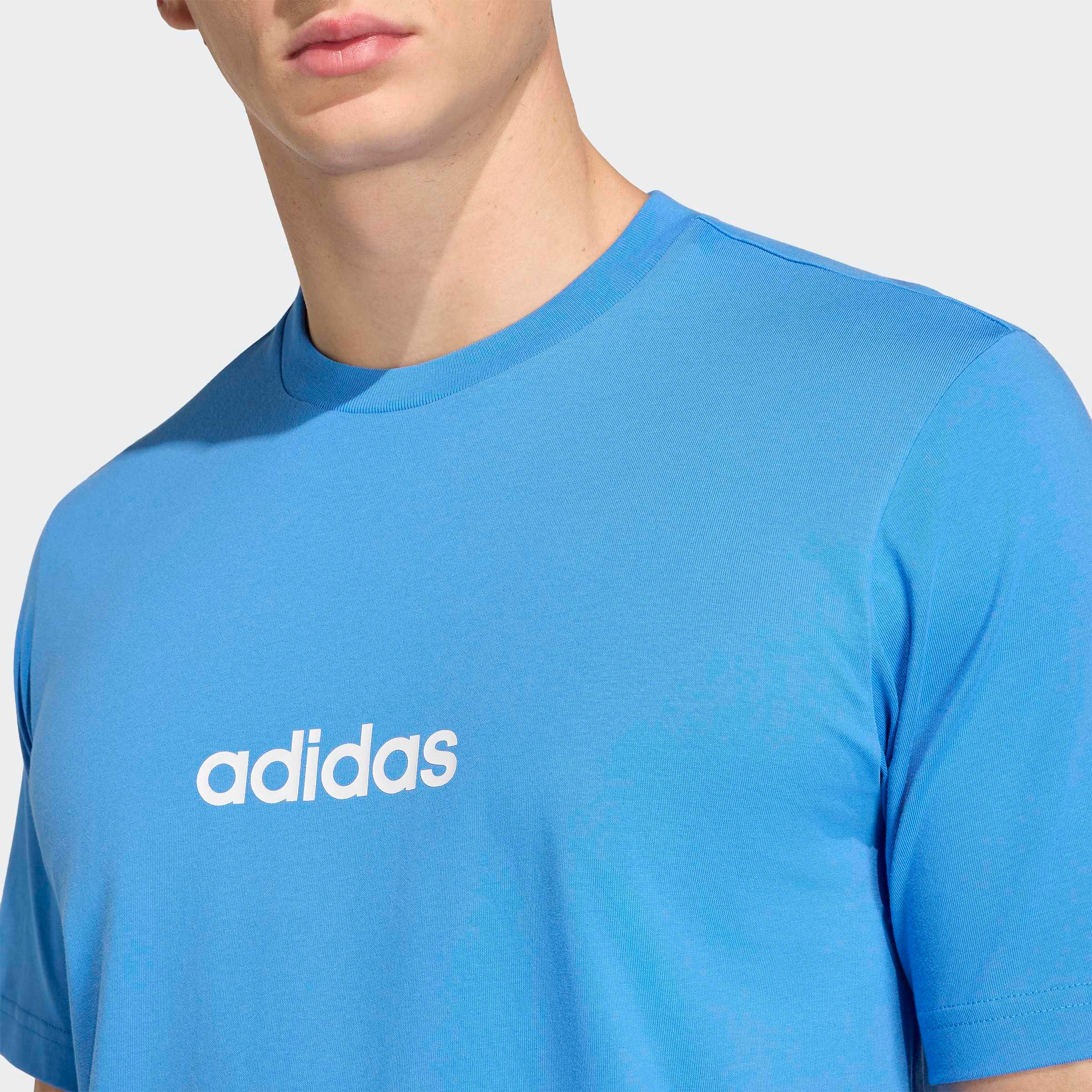 adidas Sportswear T-Shirt »ESSENTIALS LINEAR SINGLE JERSEY« überschnittene Schultern, Kurzarmdesign, aus Baumwolljersey