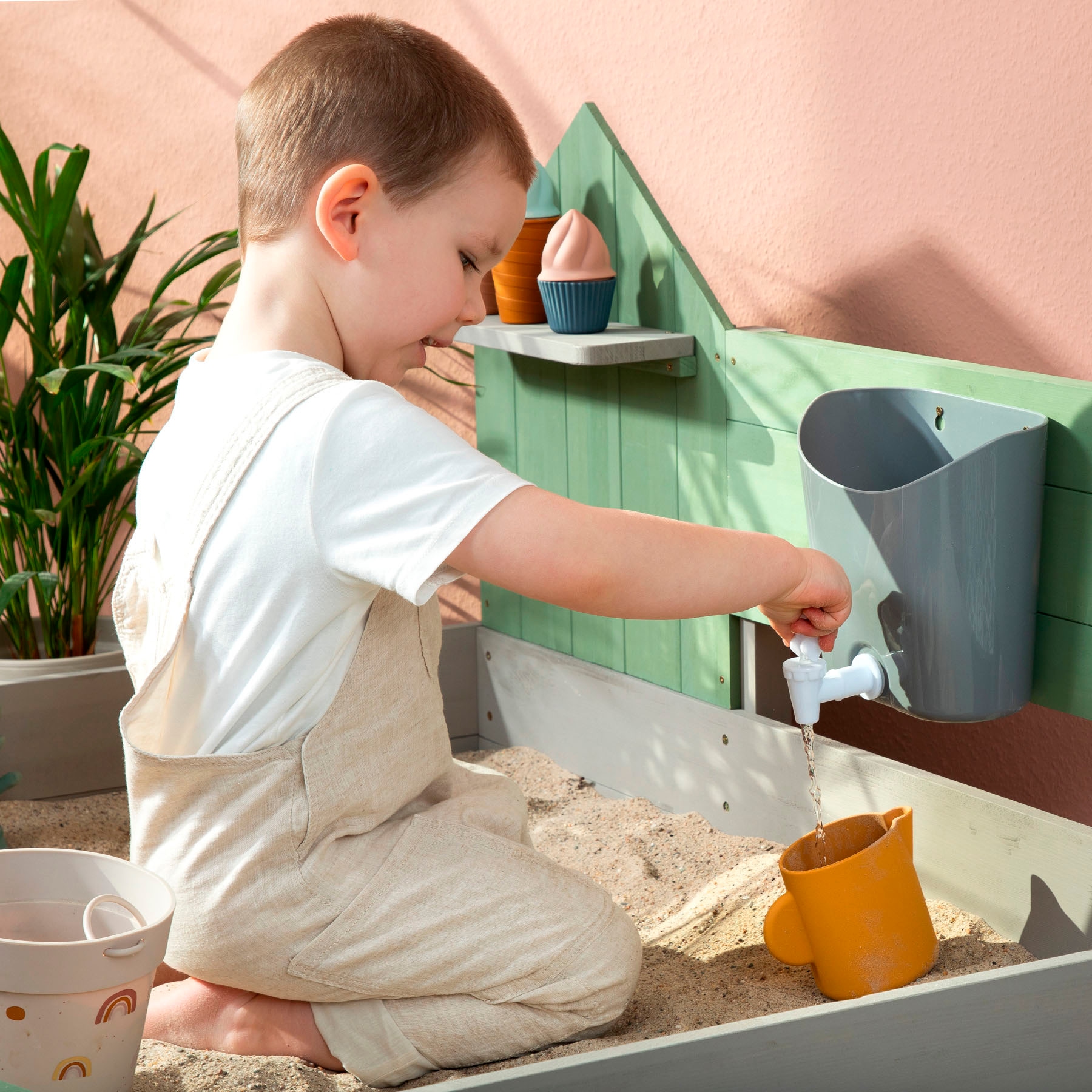 MUDDY BUDDY® Sandkasten »Cozy House, warmgrau/eukalyptus«