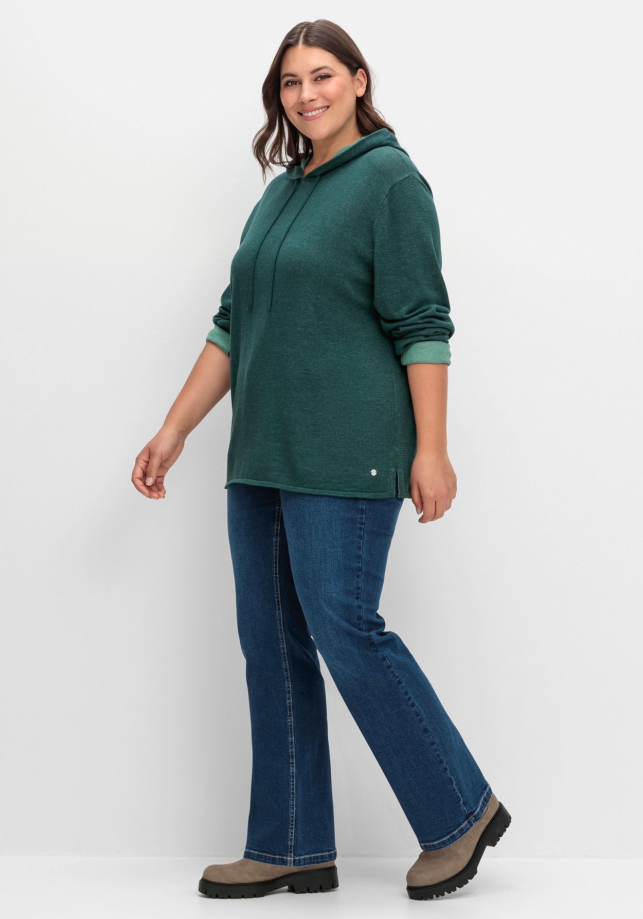 Sheego Stretch-Jeans »Bootcut-Jeans mit hohem Bund mit hohem Bund, im Curvy-Schnitt ANNE«