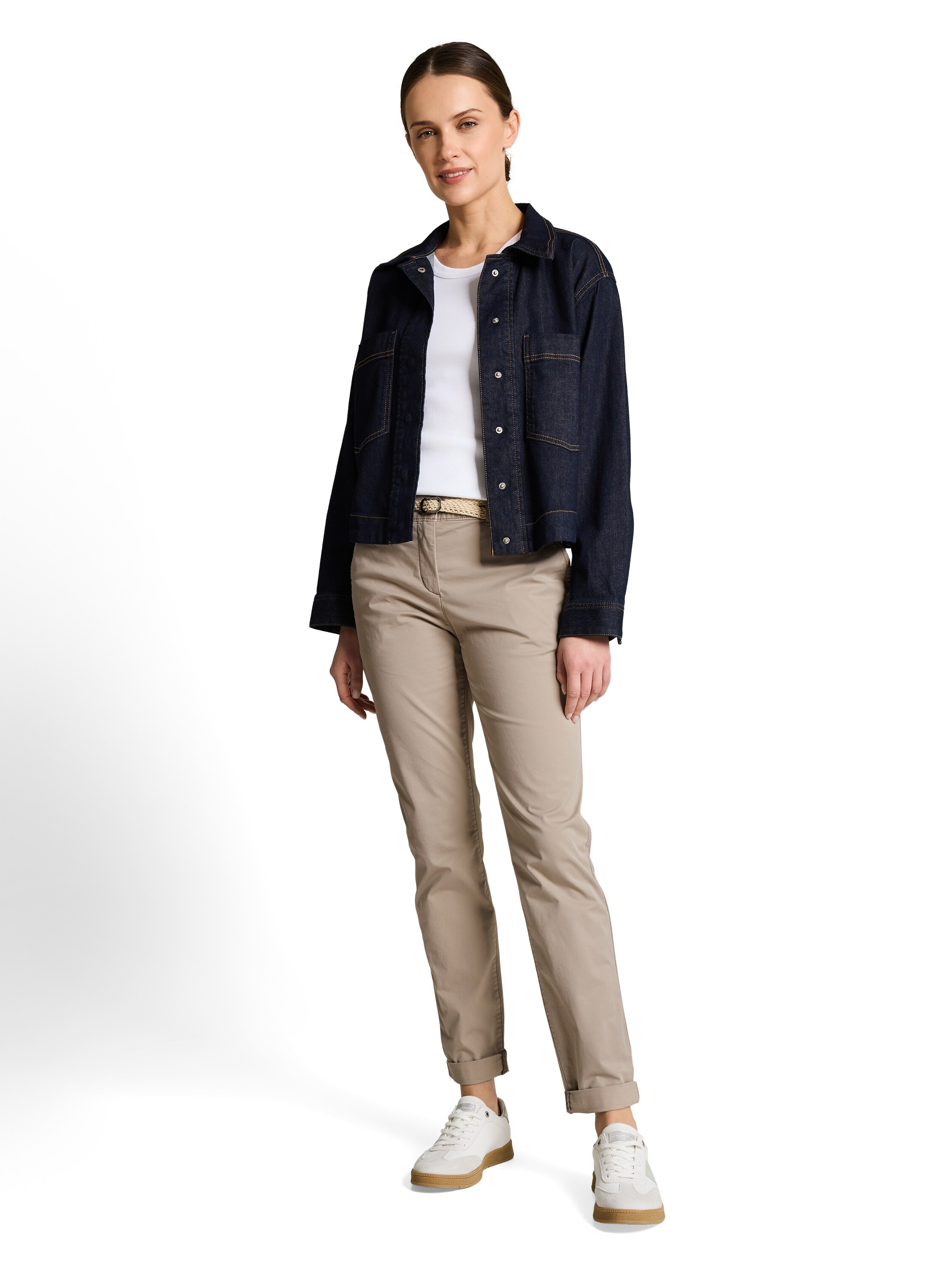 TOM TAILOR Chinohose  mit Gürtel und Stretch