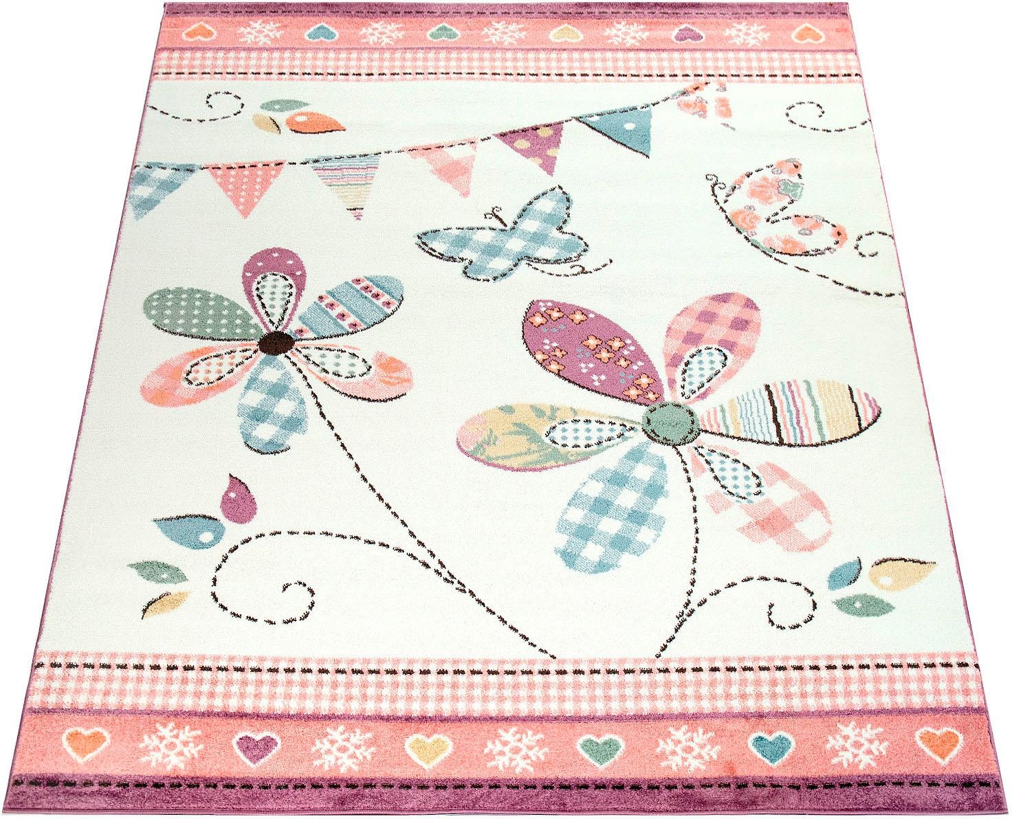 Paco Home Kinderteppich »Capri 312«, rechteckig, 14 mm Höhe, Kinder Design, niedlichs Motiv in Pastell-Farben