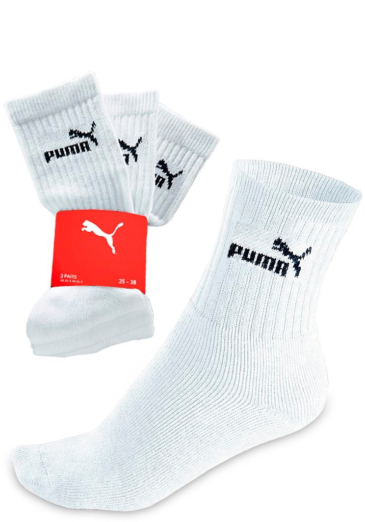 PUMA Freizeitsocken, (3 Paar), Atmungsaktiv, feuchtigkeitsregulierend, Stretchanteil