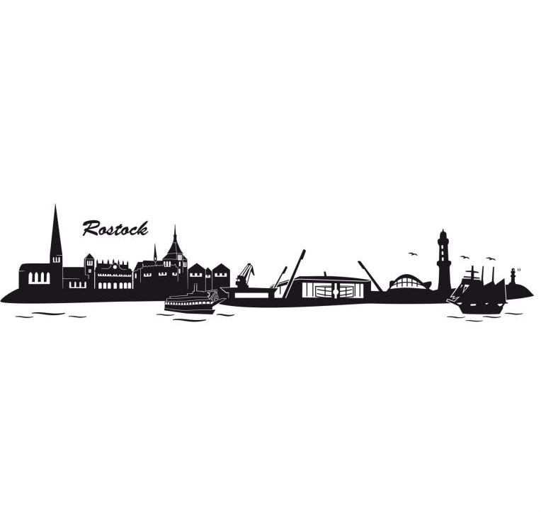 Wandtattoo »Hansa Rostock Skyline mit Logo«, (1 St.), selbstklebend, entfernbar