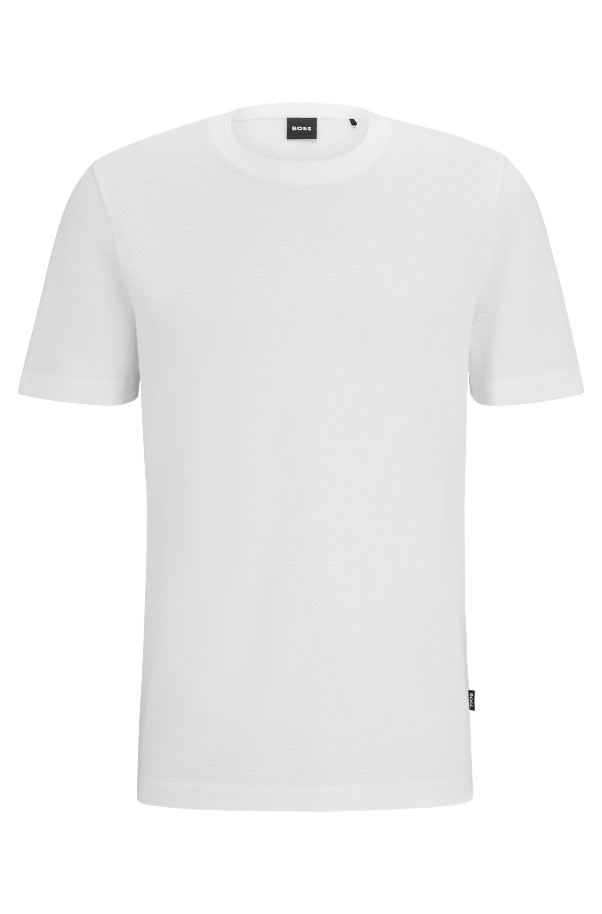 BOSS T-Shirt »Tiburt 240« mit Jacquard-Struktur, regular fit