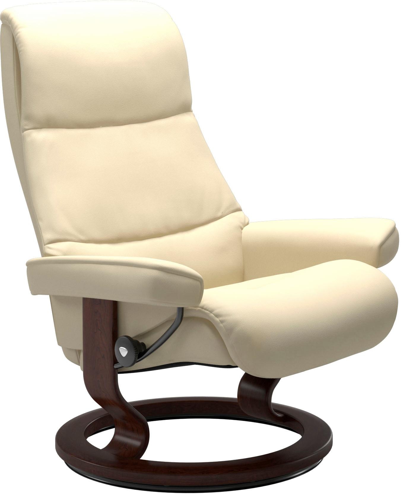 Stressless® Relaxsessel »View«, (Set, Relaxsessel mit Hocker), mit Classic Base, Größe S,Gestell Braun