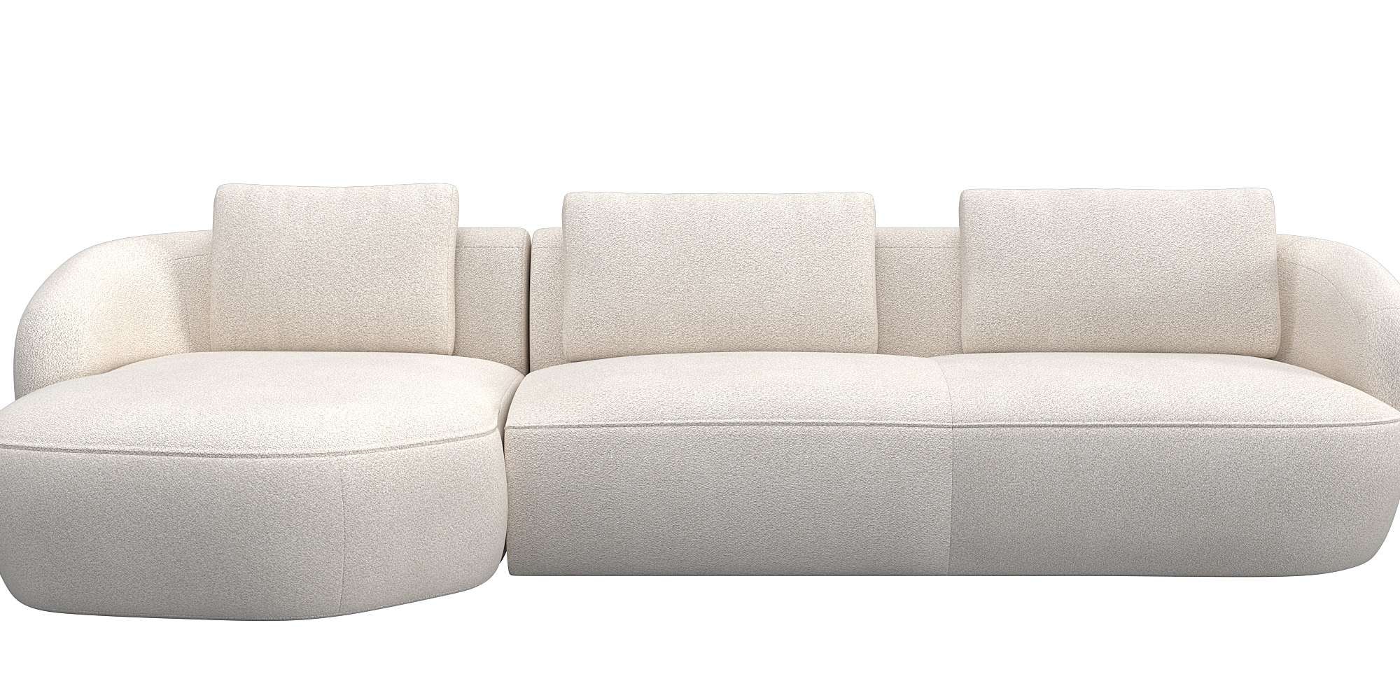 FLEXLUX Wohnlandschaft »Torino, rund, L-Form, Sofa-Ecke mit Recamiere, Longchair-Sofa«, Modernes, organisches Sofa-Design, Kaltschaum, Wellenunterfederung