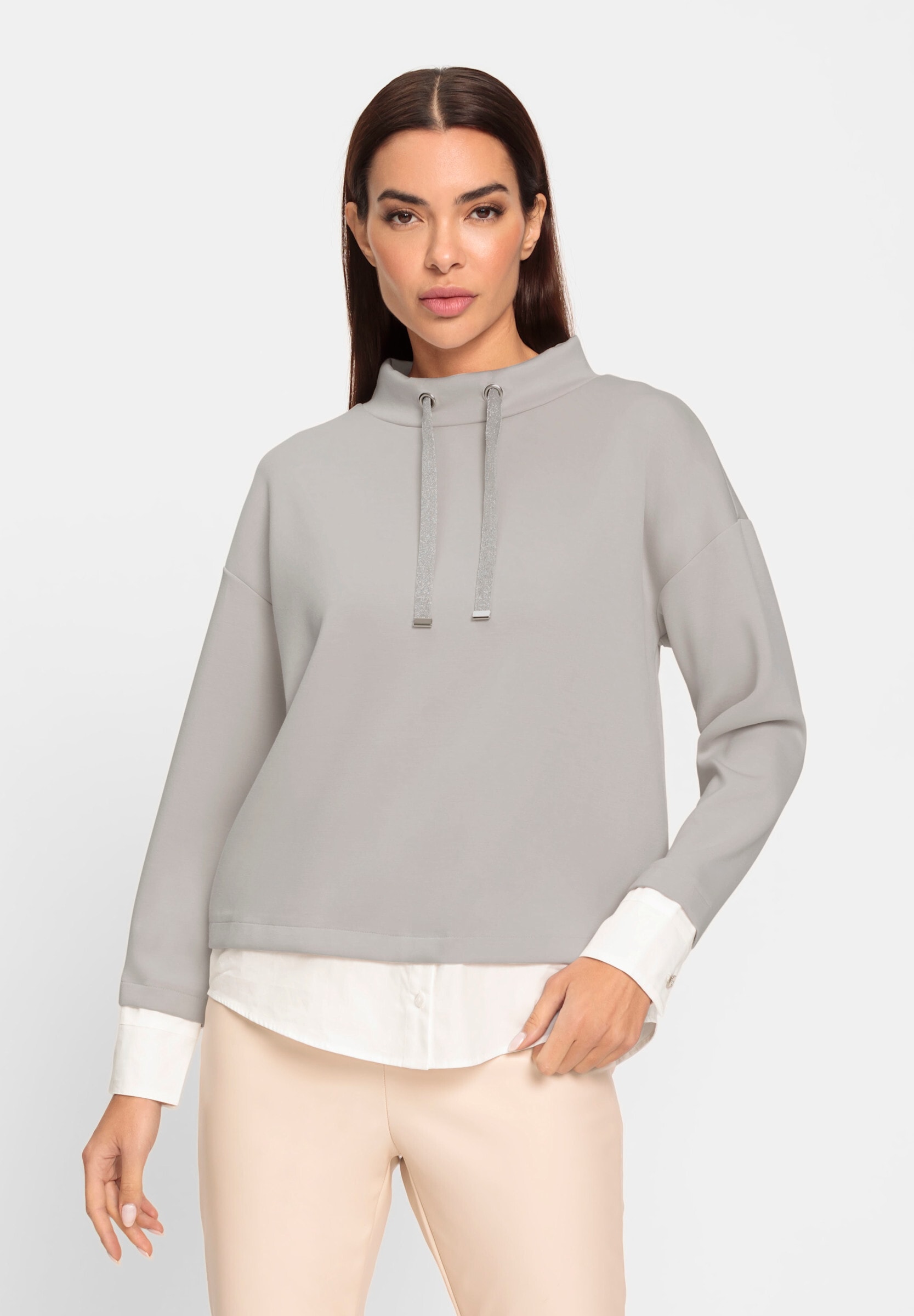 heine Sweatshirt »Sweatshirt Stehkragenshirt in 2-in-1 Optik«
