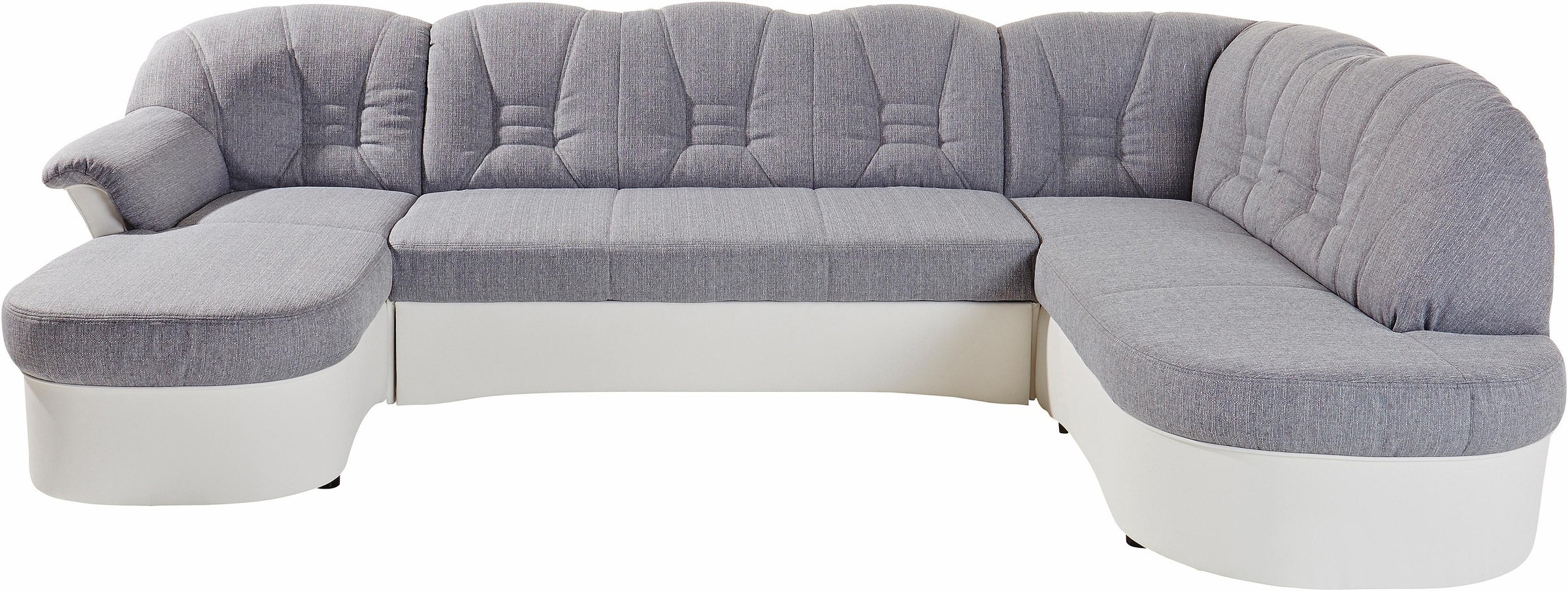 DOMO collection Wohnlandschaft »Elva, zeitlose Formensprache, elegante Rückensteppung, U-Form«, wahlweise mit Bettfunktion und Federkern