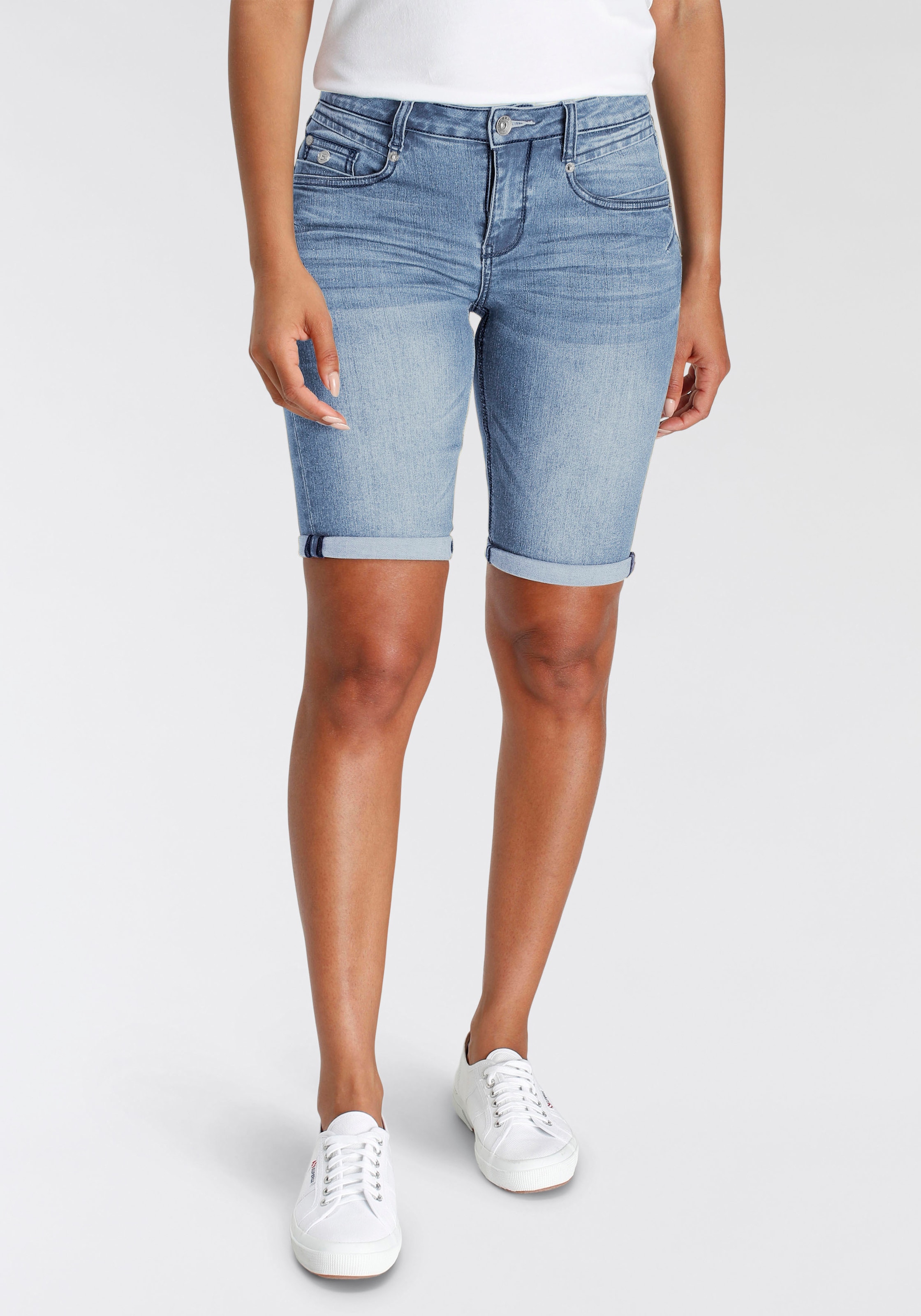 H.I.S Jeansshorts »duffyHS«, schmale Beinform, krempelbare Beinabschlüsse, normale Leibhöhe