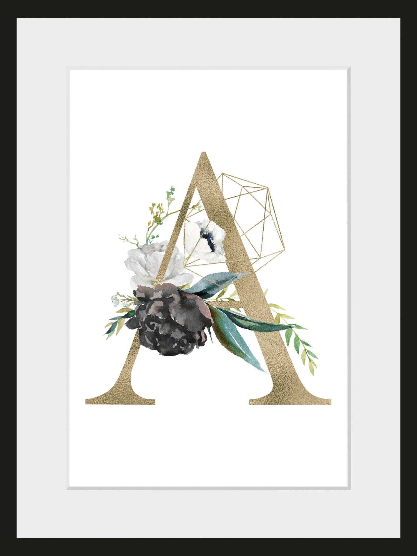 queence Bild »A« A | Buchstaben | Pflanzen | Pflanzenbilder 1 Stk. tlg. HD Premium Poster-Druck inkl. Holzrahmen