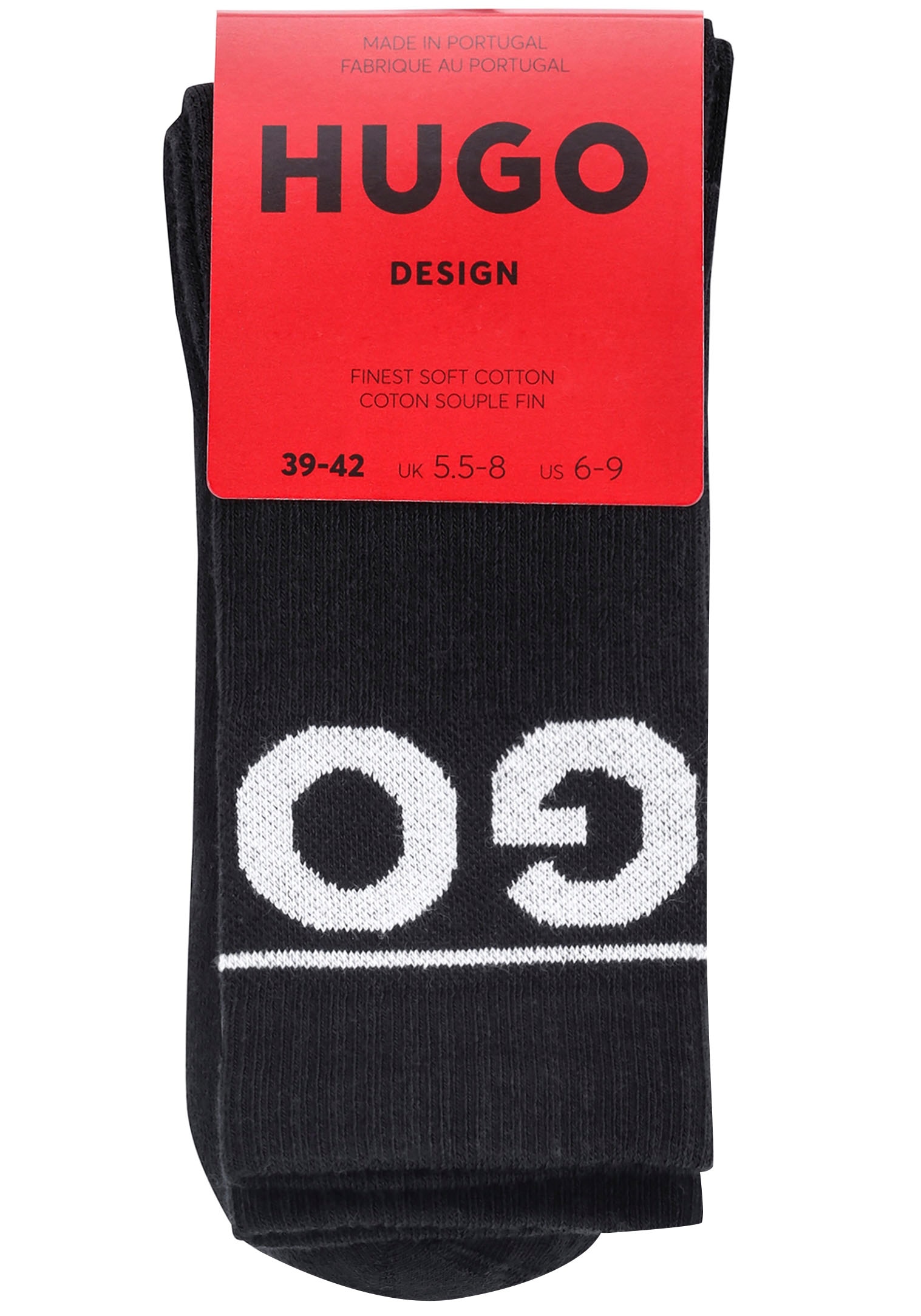 HUGO Pack), OTTO RIB shoppen »2P Paar, bei Logo-Schriftzug QS HUGO eingestricktem mit Businesssocken 2 online 2er (Packung, ICONIC«,