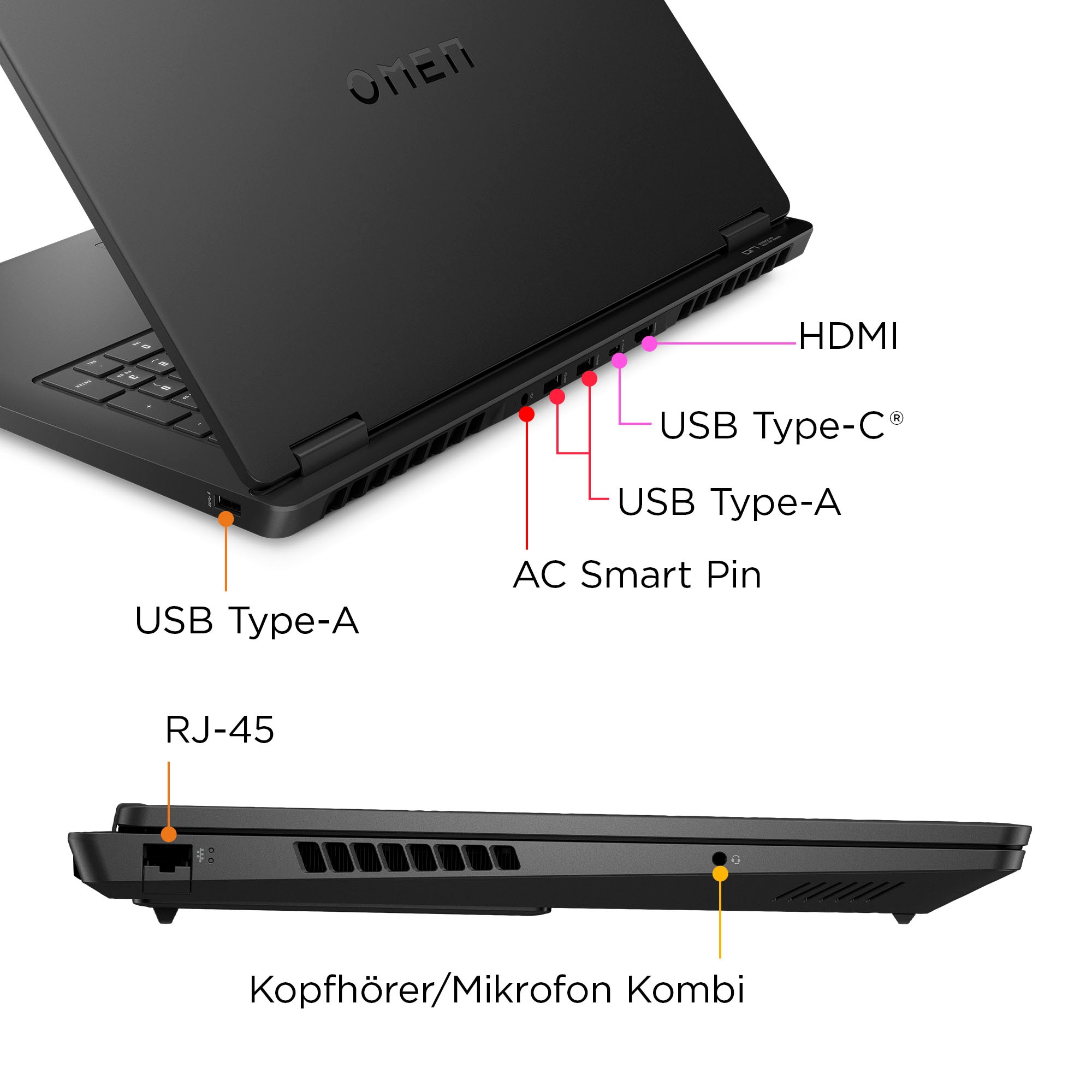 HP Gaming-Notebook »Omen 17-db1271ng« 43,94 cm / 17,3 ″ AMD Ryzen™ AI 7 GeForce RTX 5070 1.000 GB SSD