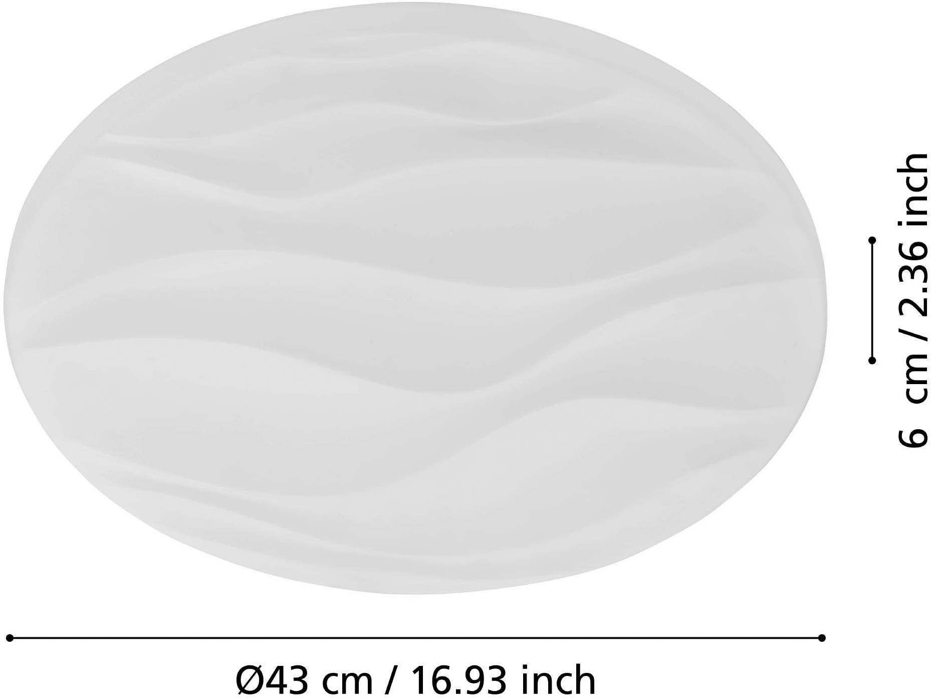 EGLO Deckenleuchte »Benariba Deckenlampe, Wandlampe aus Stahl und Kunststoff, Flurlampe« LED-Modul 1 Stk. Warmweiß Wandlampe, Deckenlampe,  Wohnzimmerlampe, Lampe, Ø 44 cm