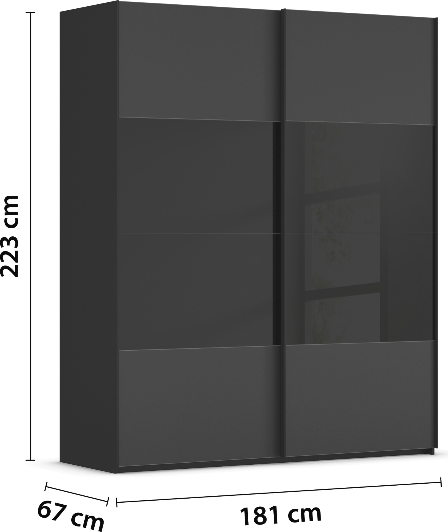 rauch Schwebetürenschrank »Kleiderschrank Schrank Garderobe Schlafzimmerschrank SCALE-FYRA« edle Türen viergeteilt Glas matt/glänzend viele Farben MADE IN GERMANY