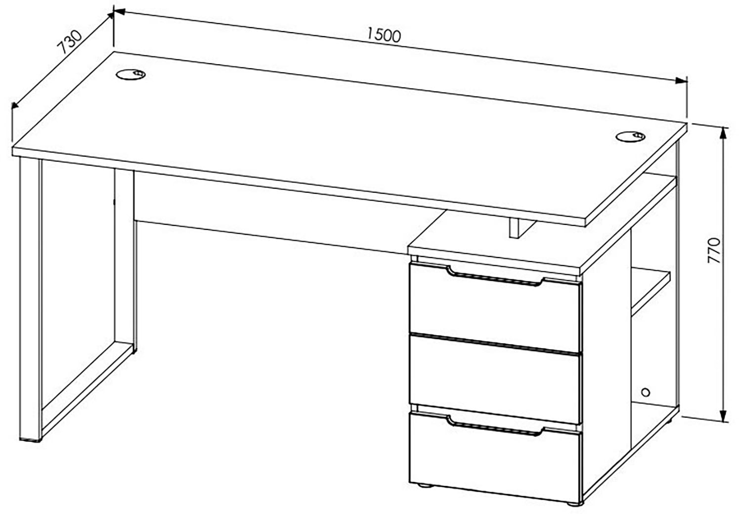 Innostyle Schreibtisch »Memphis Schreibtisch, 150x77x73cm (B/H/T)«, (1 St.), ABS-Kantenschutz, Soft Touch Oberfläche