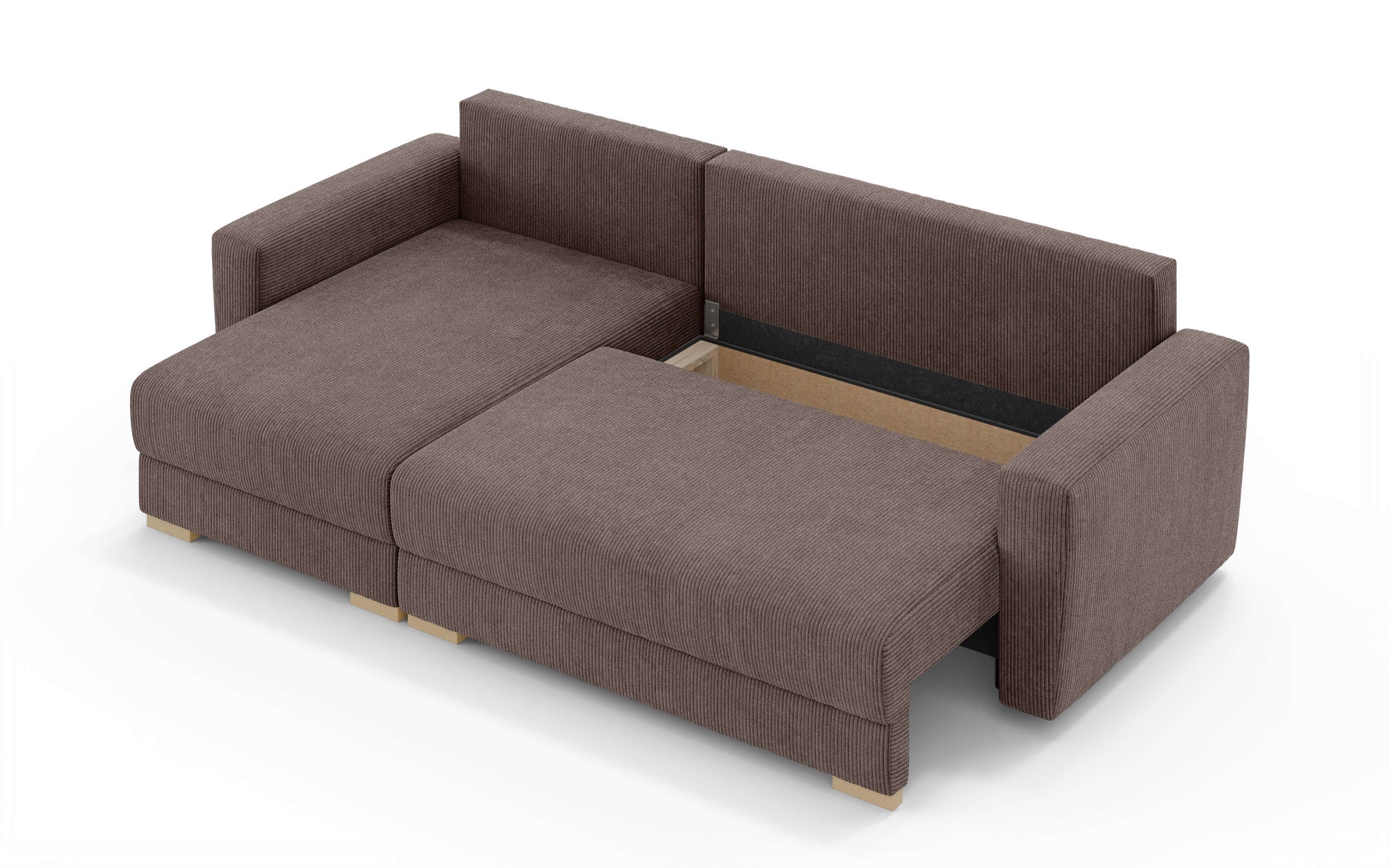 INOSIGN Ecksofa »MAGHERA universell Schlafsofa mit Bettkasten, Maße B/T/H: 255/142/84cm«, L-Form mit Recamiere rechts oder links montierbar, hoher Sitzkomfort