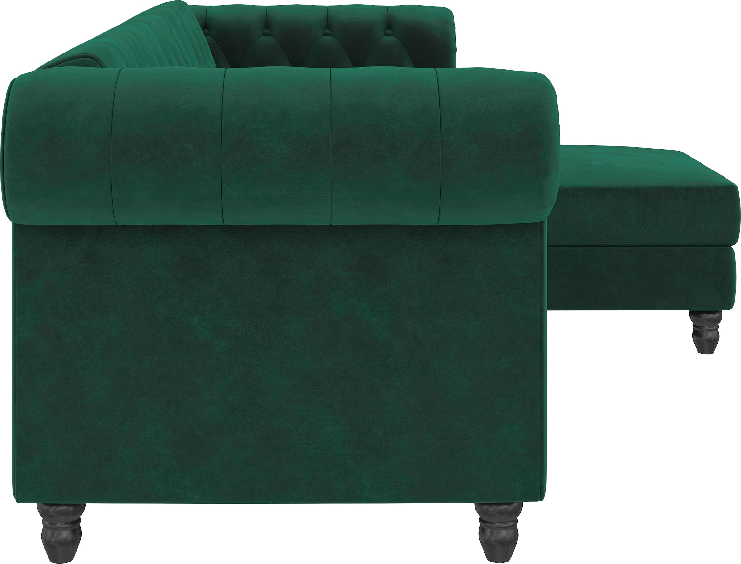 Dorel Home Ecksofa »Felix, L-Form, 241 cm (Liegefl.108x195 cm), Recamiere tauschbar,«, verstellb. Rückenlehne, Bett-Funktion, Velours, Kunstleder, Vintage