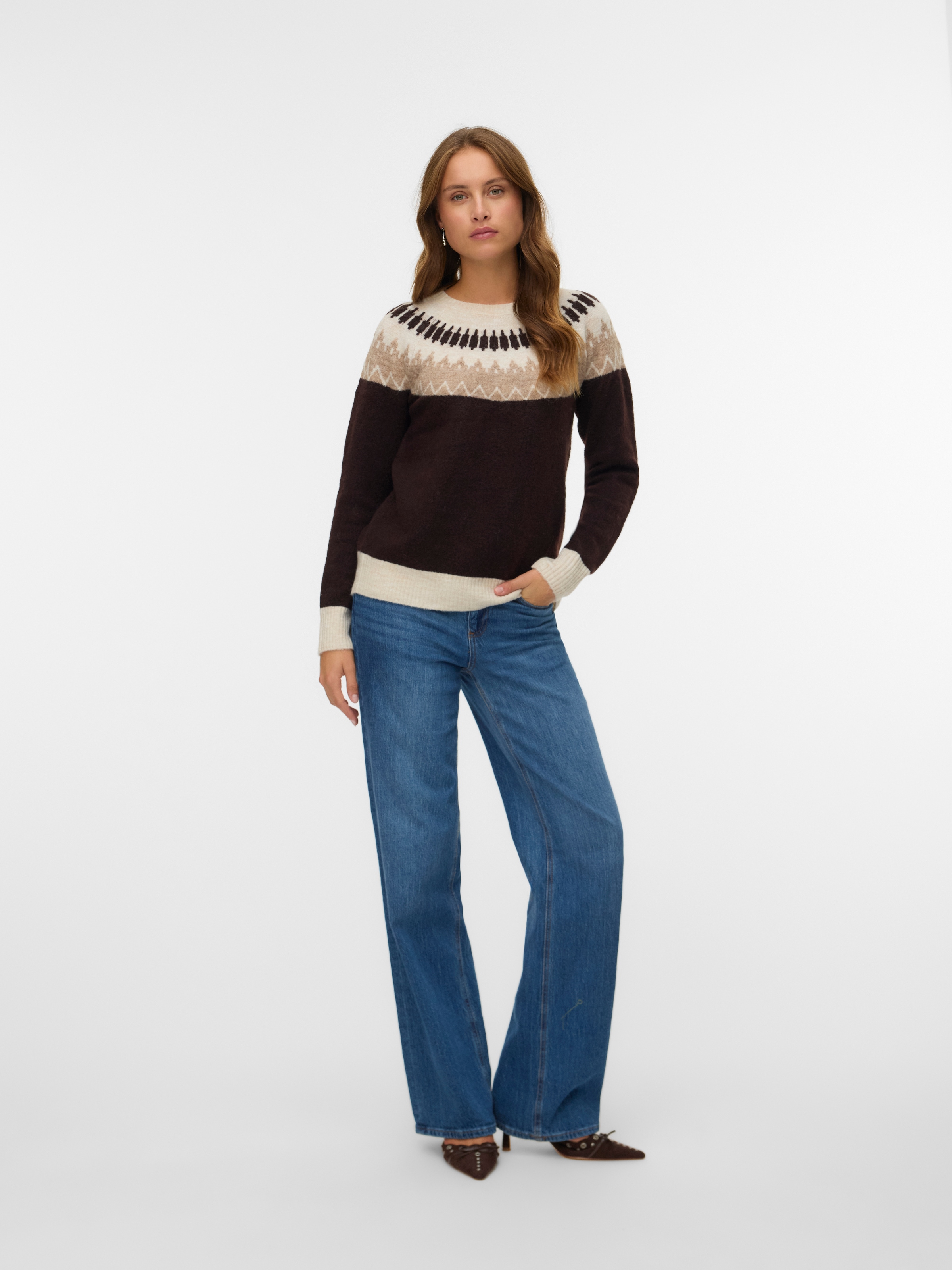 Vero Moda Strickpullover »VMSIMONE LS NORDIC PULLOVER GA REP BOO«