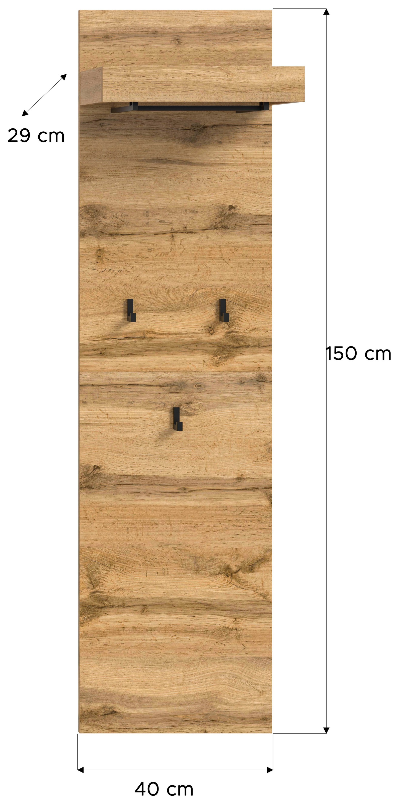 OTTO home Garderobenpaneel 1 Stk. tlg. Paneel, Garderobe, Flur, Diele, Hakenleiste