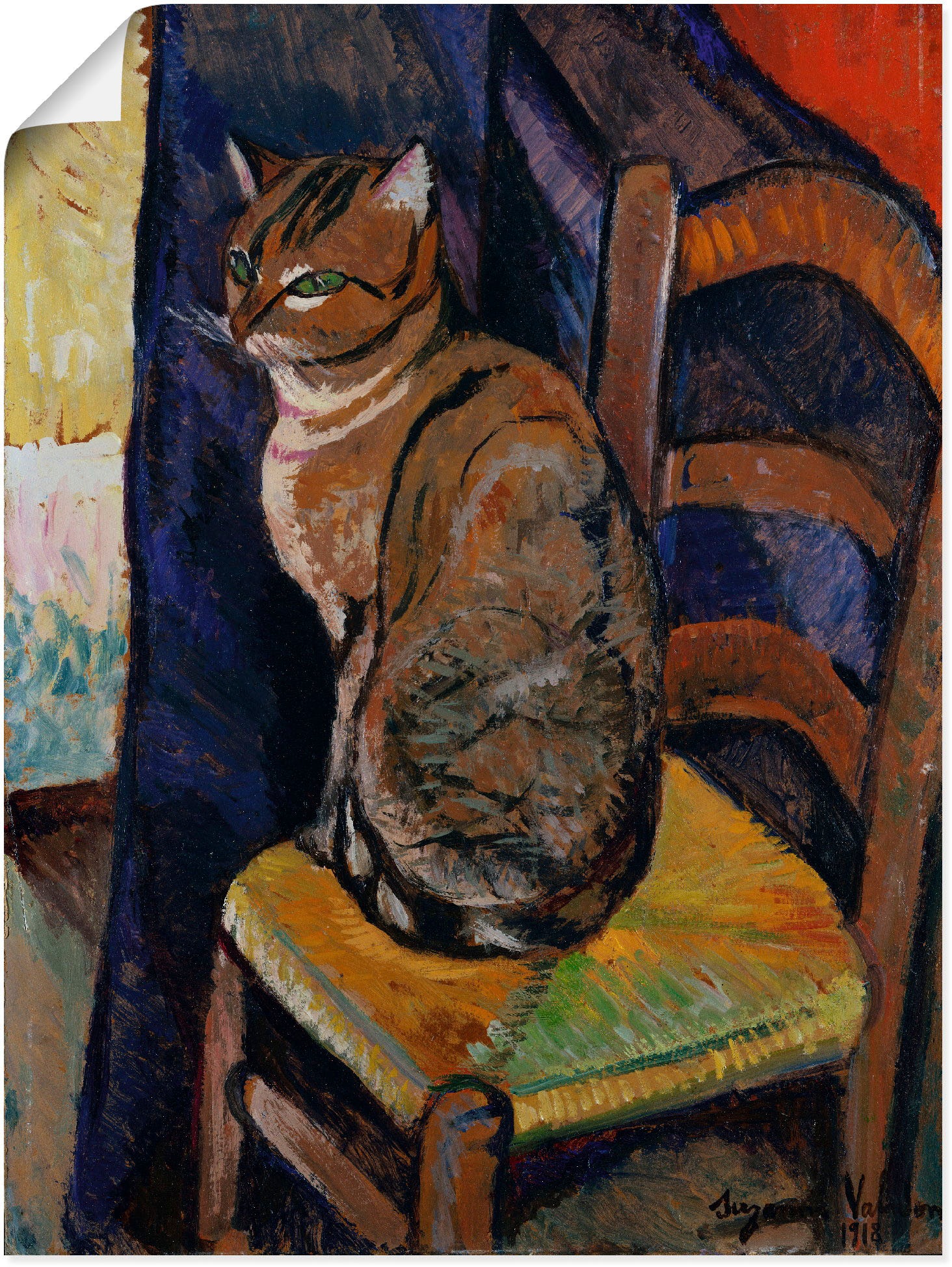 Artland Wandbild »Skizze Stuhl sitzende Katze.«, Haustiere, (1 St.), in vielen Größen & Produktarten -Leinwandbild, Poster, Wandaufkleber / Wandtattoo auch für Badezimmer geeignet