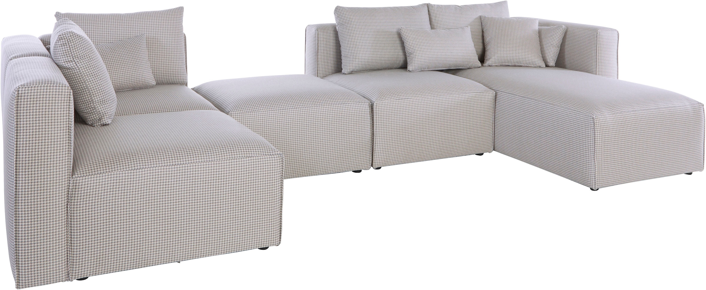 Home affaire Wohnlandschaft »Comfine U-Form« zusammengesetzt aus Modulen, in 3 Stoffen und vielen Farben