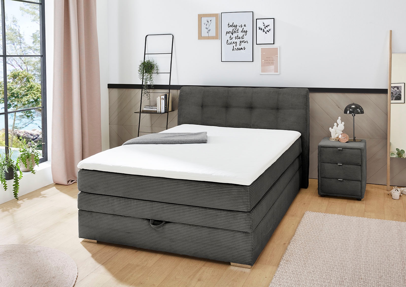 Jockenhöfer Gruppe Boxspringbett »Amelie«, mit Bettkasten und Topper, erhältlich in 120 & 140cm Breite