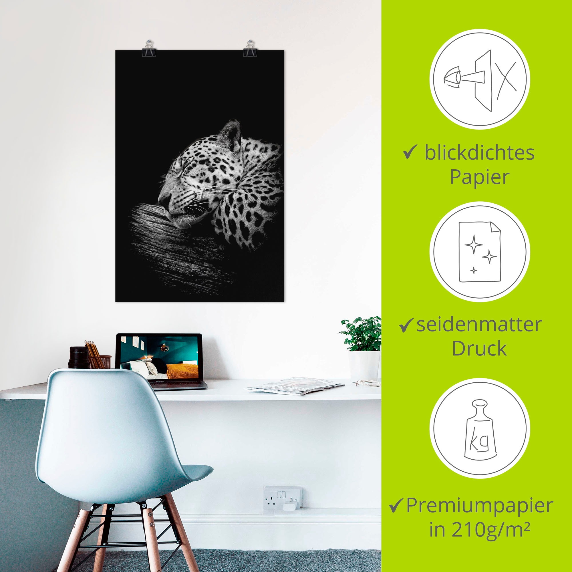 Artland Wandbild »Der schlafende Jaguar«, Wildtiere, (1 St.), als Alubild, Outdoorbild, Leinwandbild, Poster in verschied. Größen