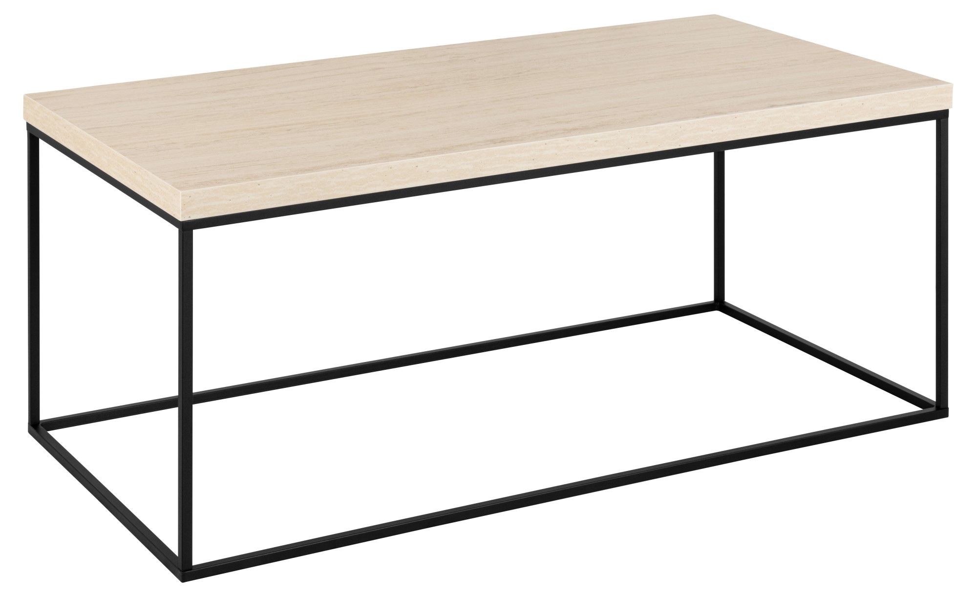 ACTONA GROUP Couchtisch »Barossa Wohnzimmertisch, Sofatisch, Kaffeetisch,«, rechteckig, Steinoptik, schwarze Stahlbeine, Breite 110 cm